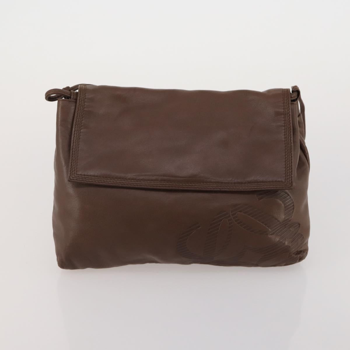 LOEWE Shoulder Bag Leather 4 Set Black Brown Red Auth bs36830