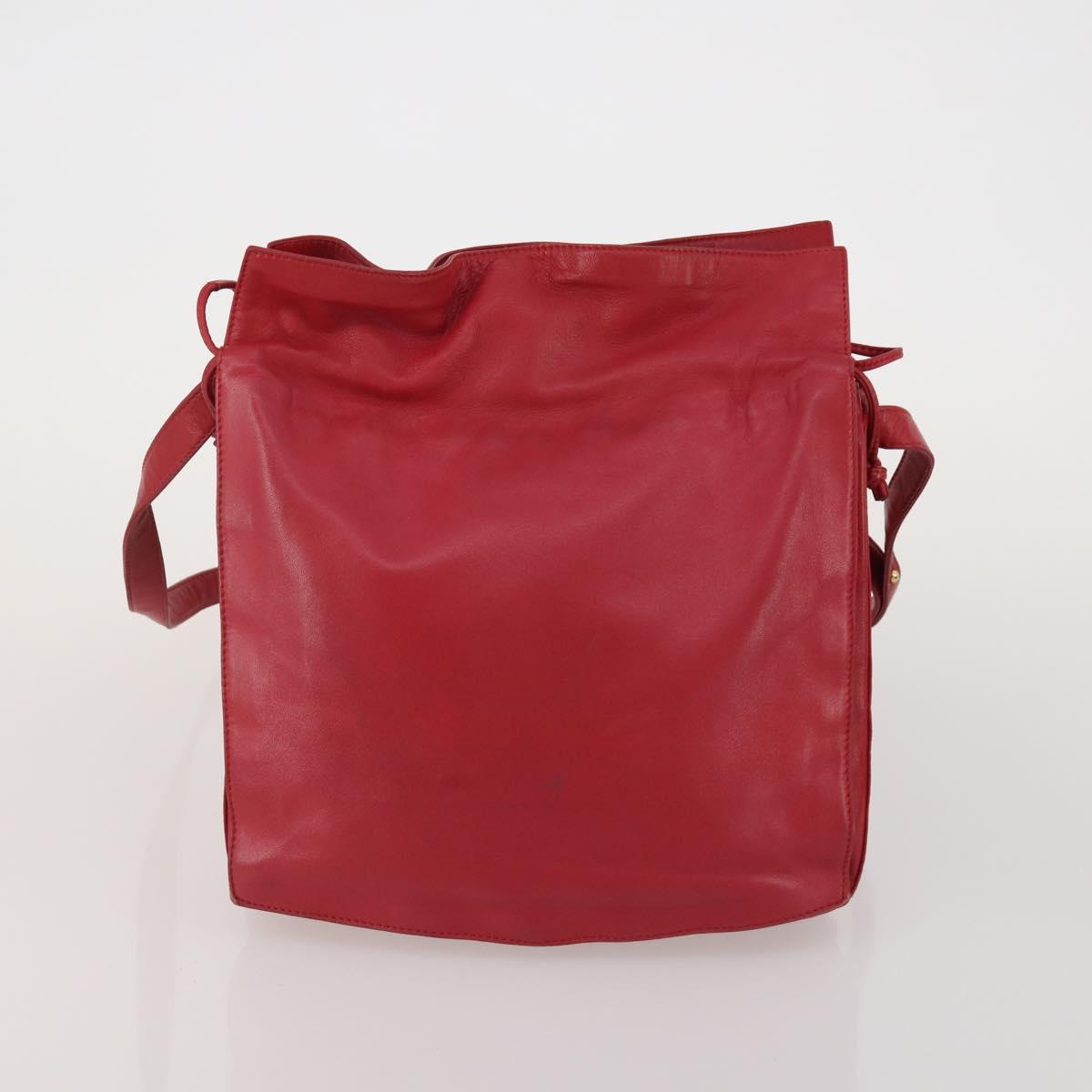 LOEWE Shoulder Bag Leather 4 Set Black Brown Red Auth bs36830