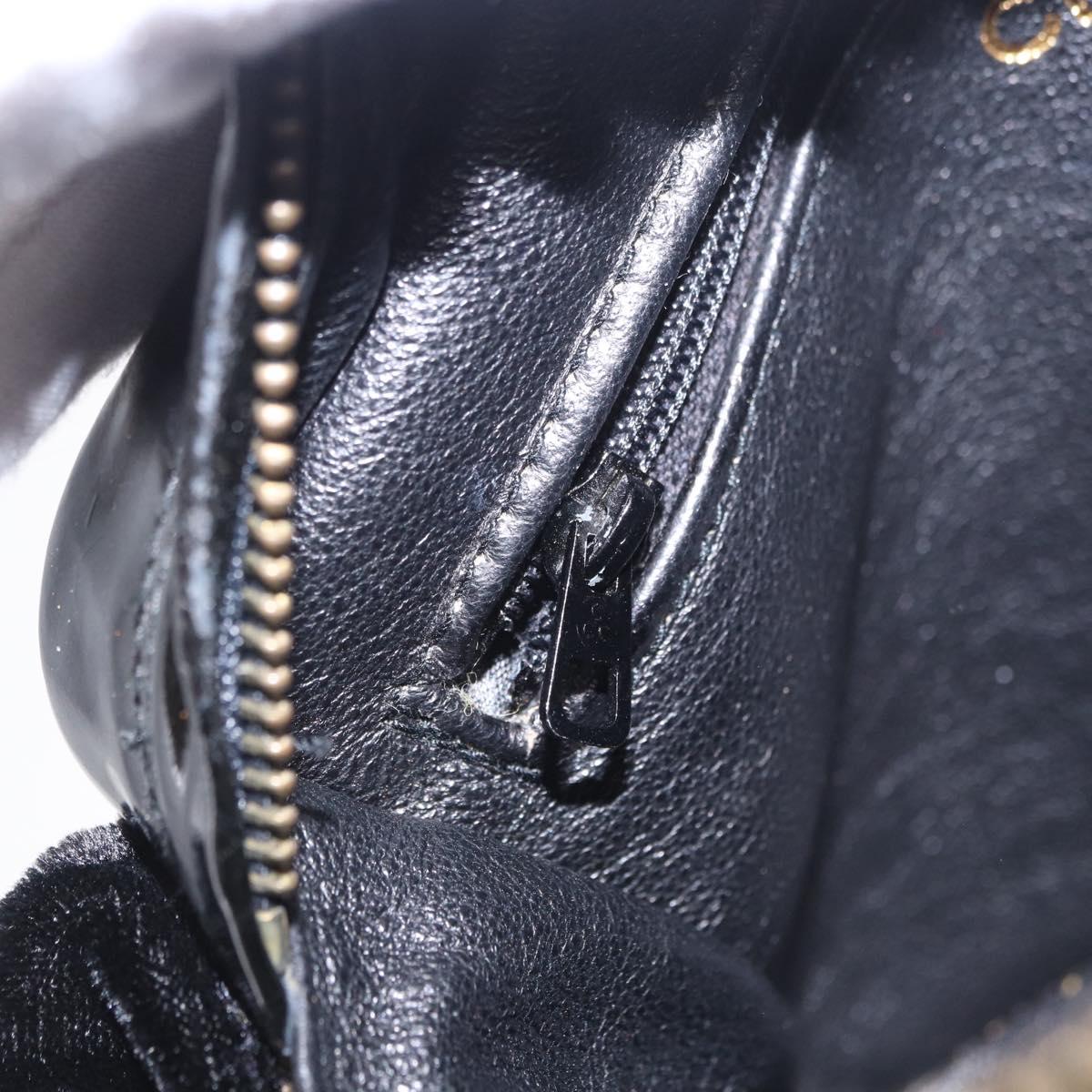 CHANEL Matelasse Shoulder Bag Velor Black Gold CC Auth bs36831A