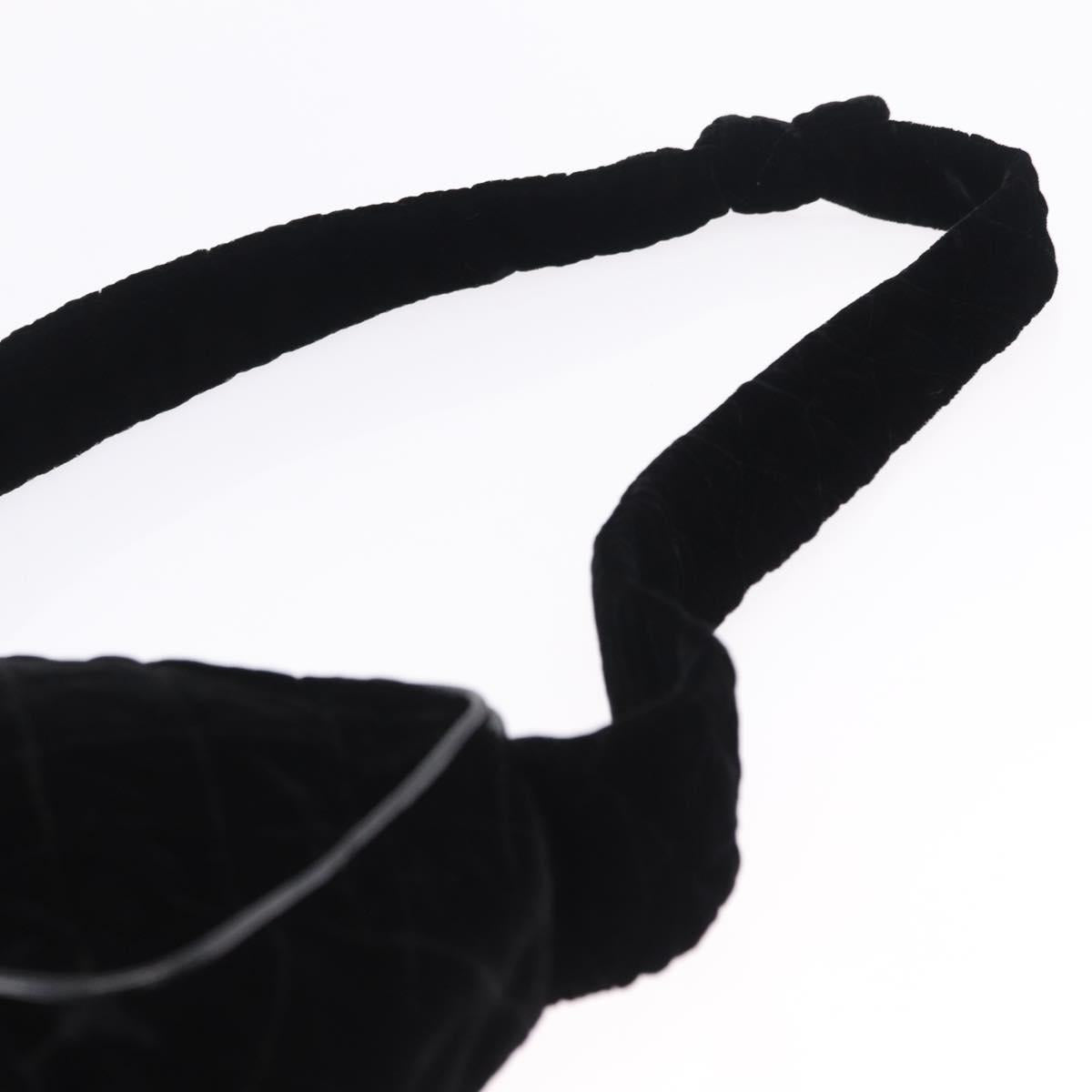 CHANEL Matelasse Shoulder Bag Velor Black Gold CC Auth bs36831A