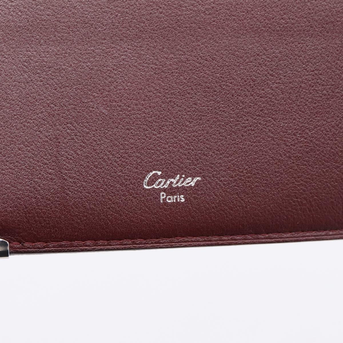 CARTIER Billfold Leather Black Silver Auth bs36836A