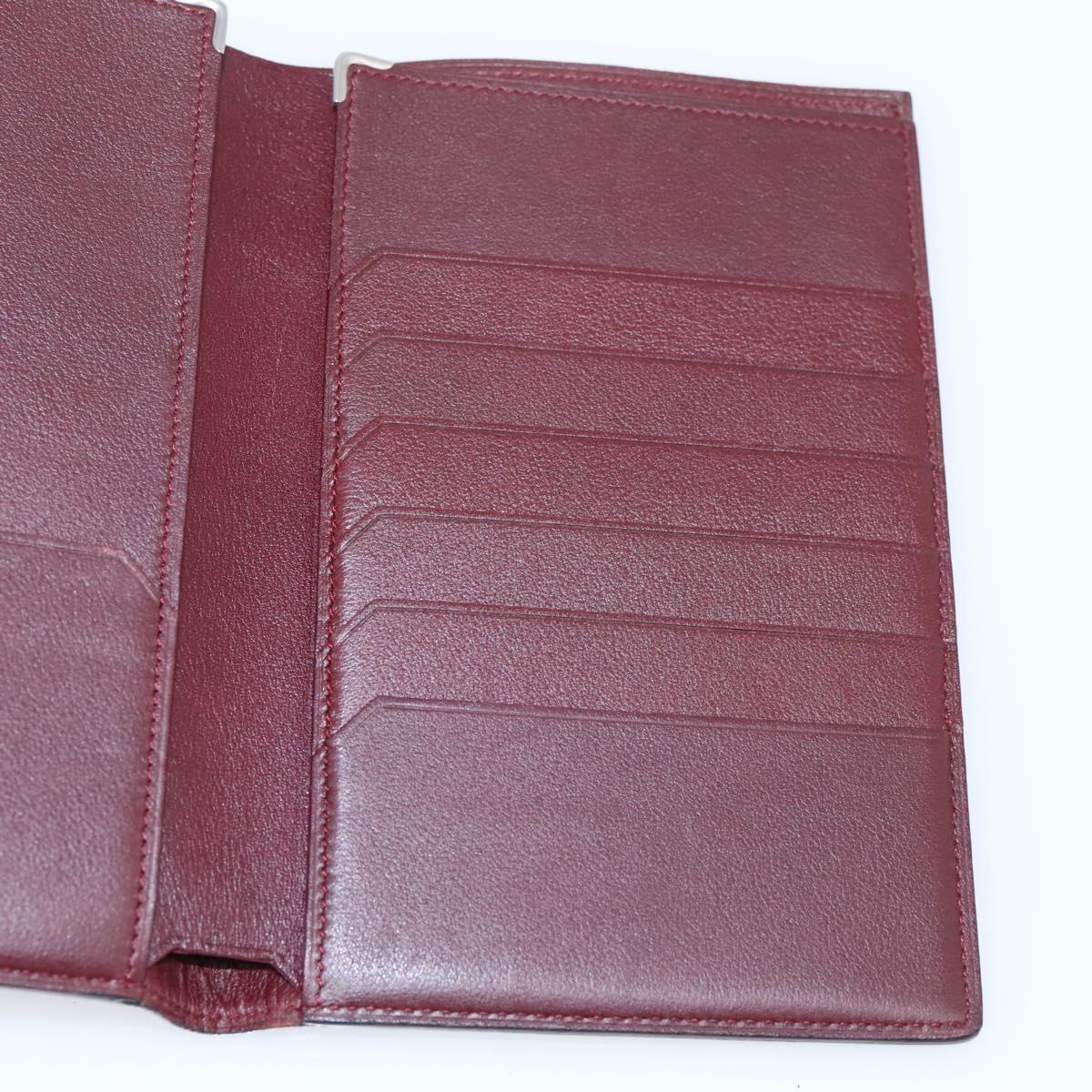 CARTIER Billfold Leather Black Silver Auth bs36836A