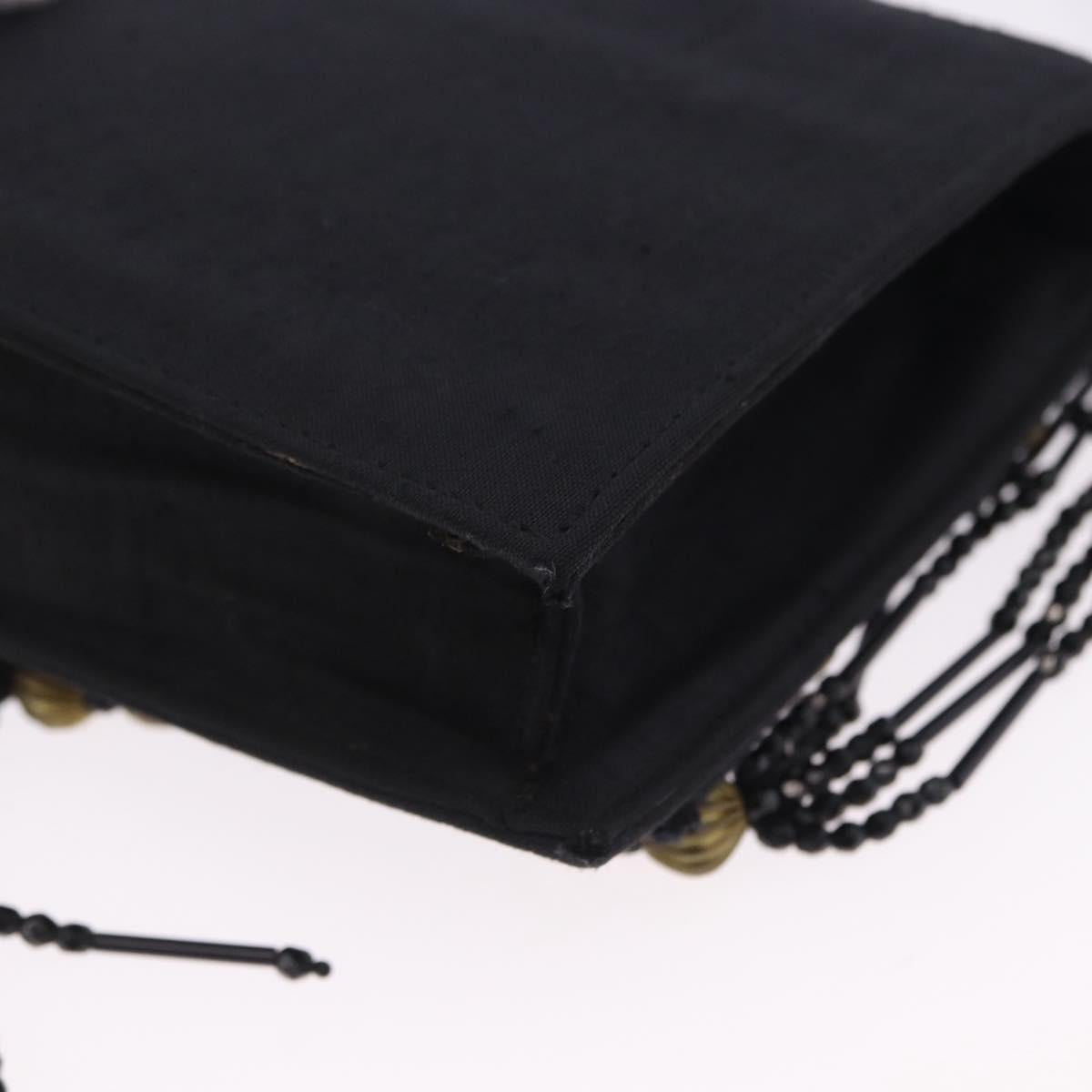 Gianni Versace Shoulder Bag Canvas Black Gold Auth bs36837