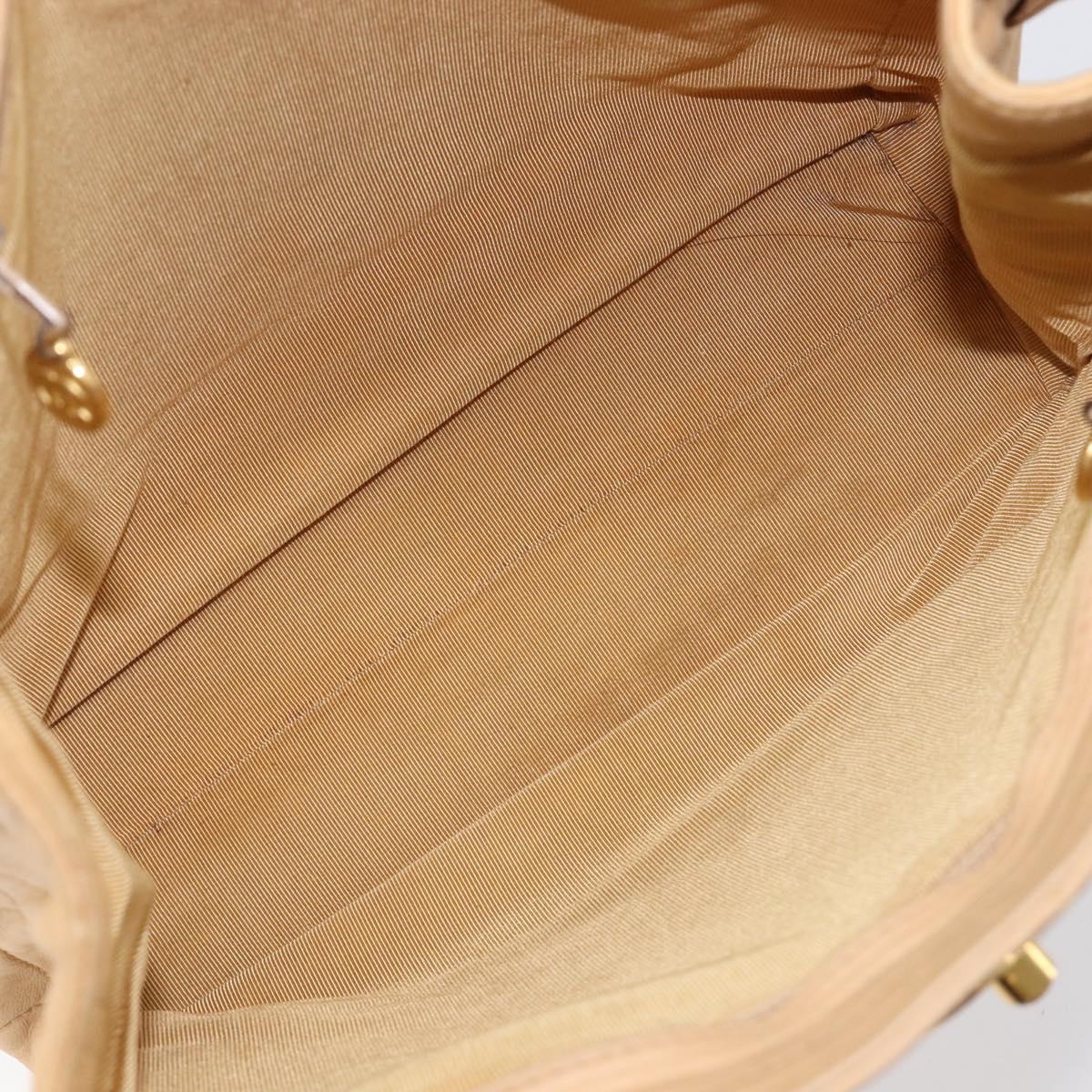 CHANEL Matelasse Shoulder Bag Lamb Skin Beige Gold CC Auth bs36843