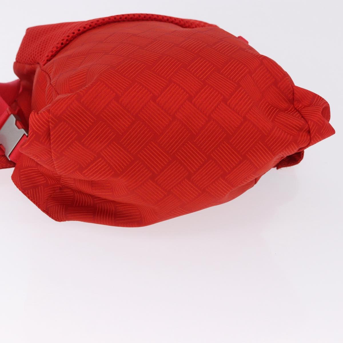 BOTTEGA VENETA Body Bag Nylon Red Silver Auth bs36846V