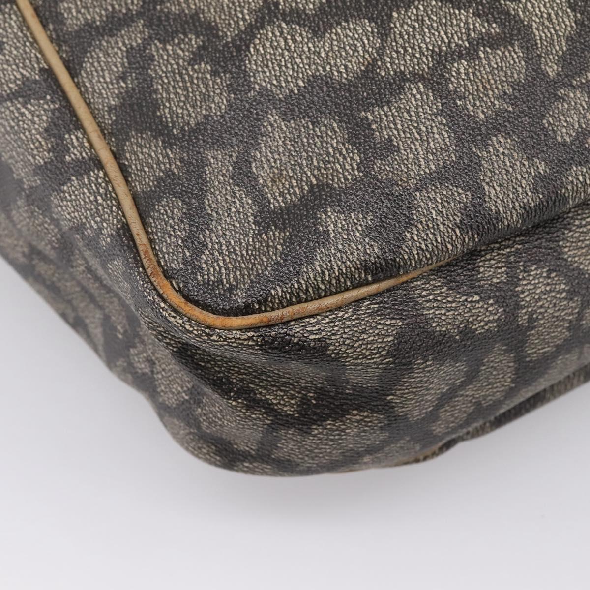 SAINT LAURENT Shoulder Bag PVC Canvas Black Gold Auth bs36847