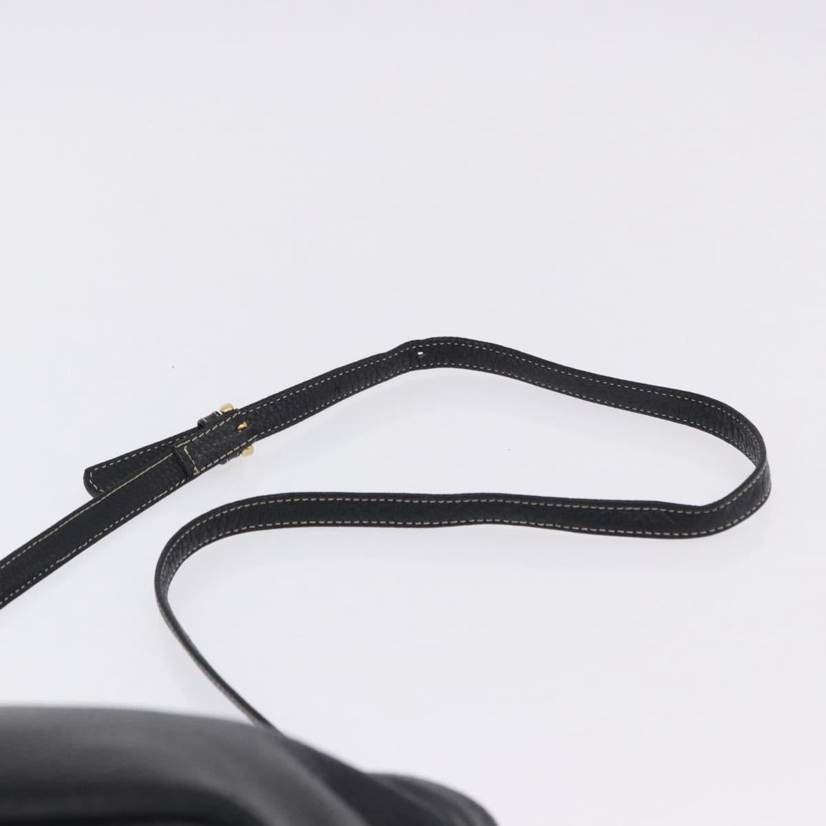 BALLY Hand Bag Leather 2way Black Gold Auth bs36848