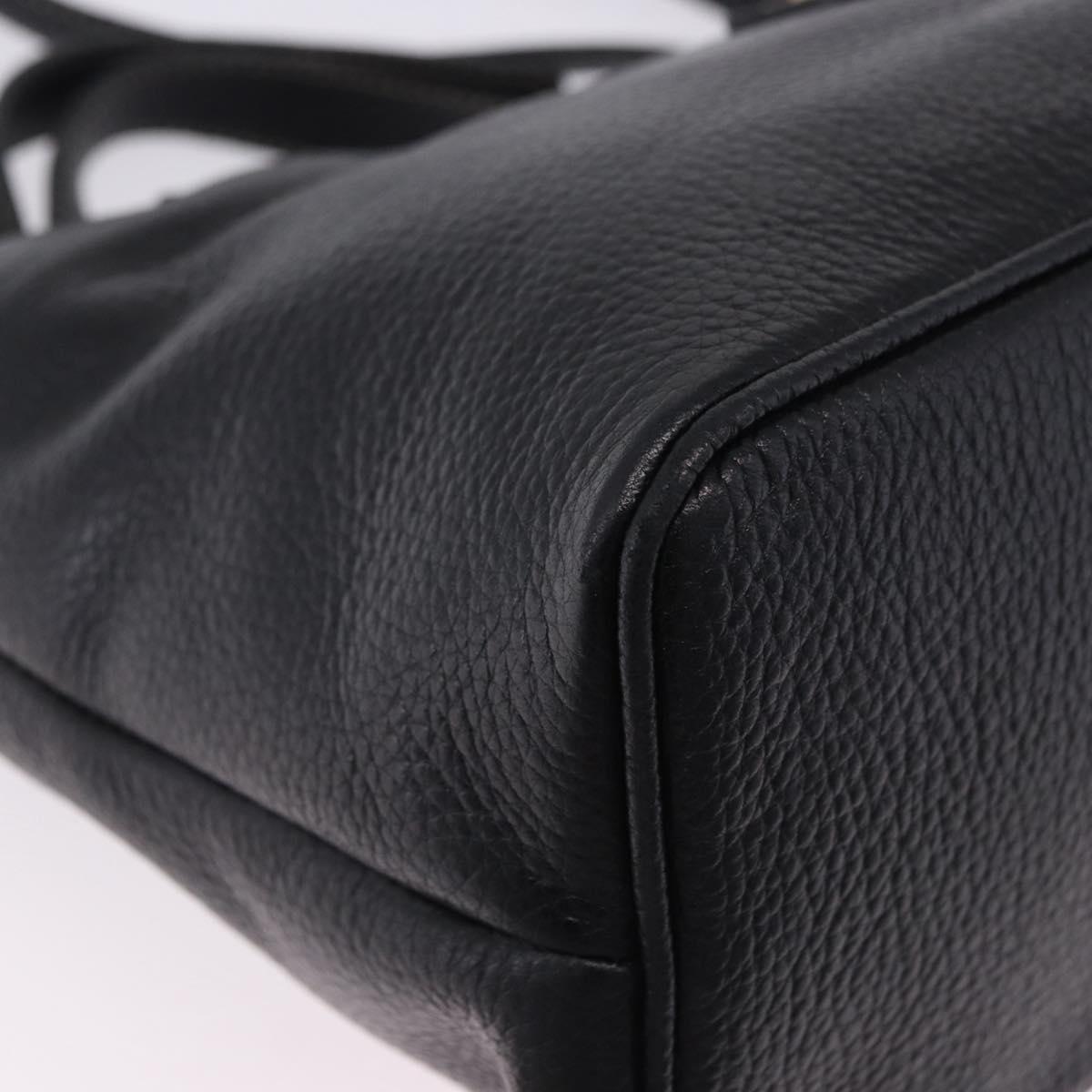 BALLY Hand Bag Leather 2way Black Gold Auth bs36848