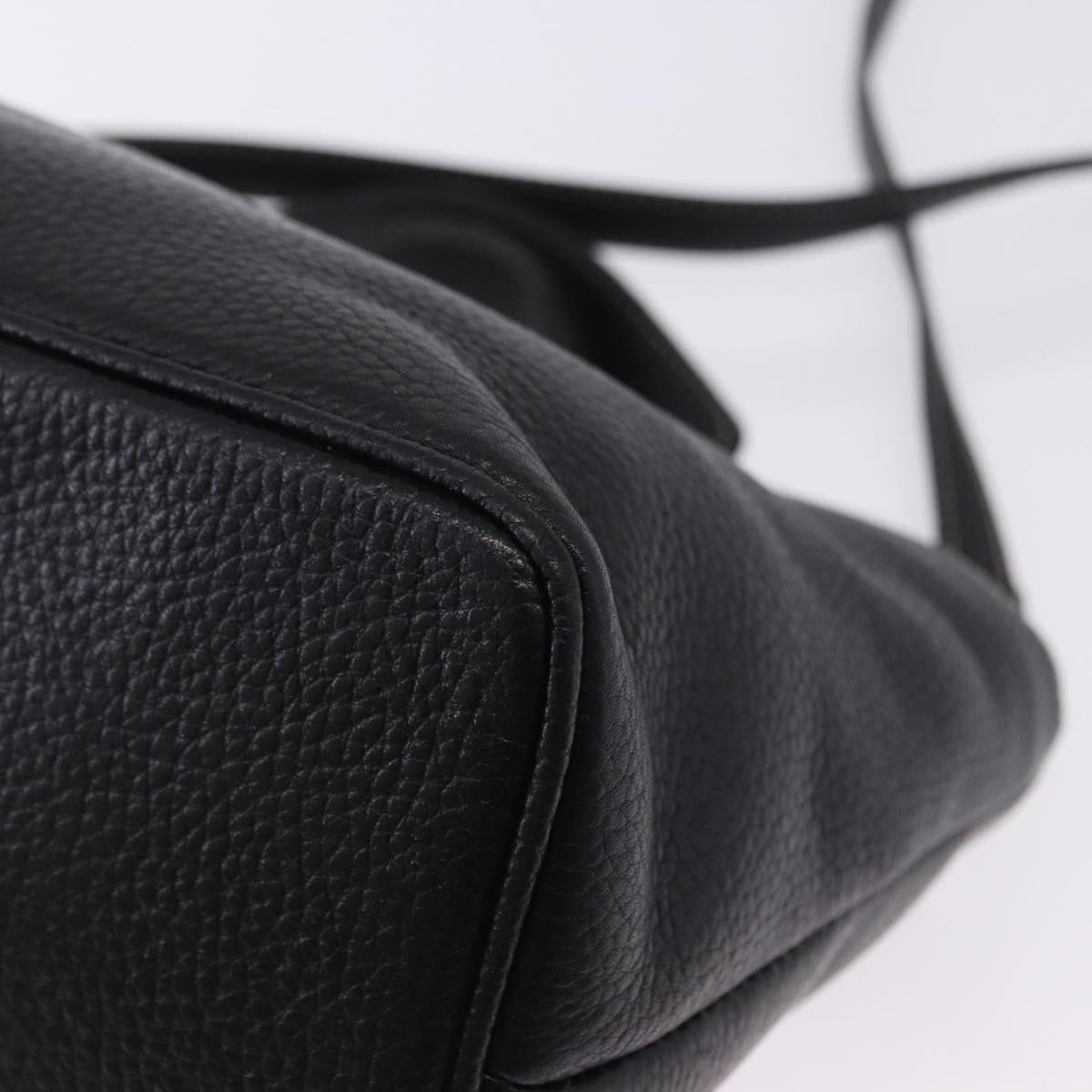 BALLY Hand Bag Leather 2way Black Gold Auth bs36848
