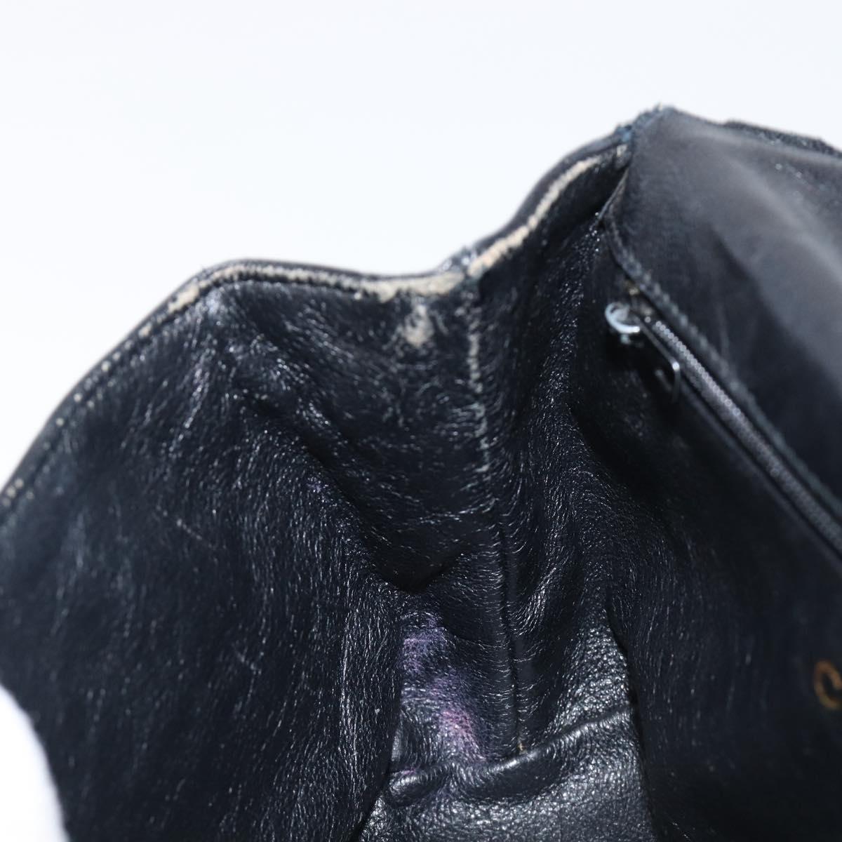 CHANEL Matelasse Chain Shoulder Bag Lamb Skin Black Gold CC Auth bs36849A