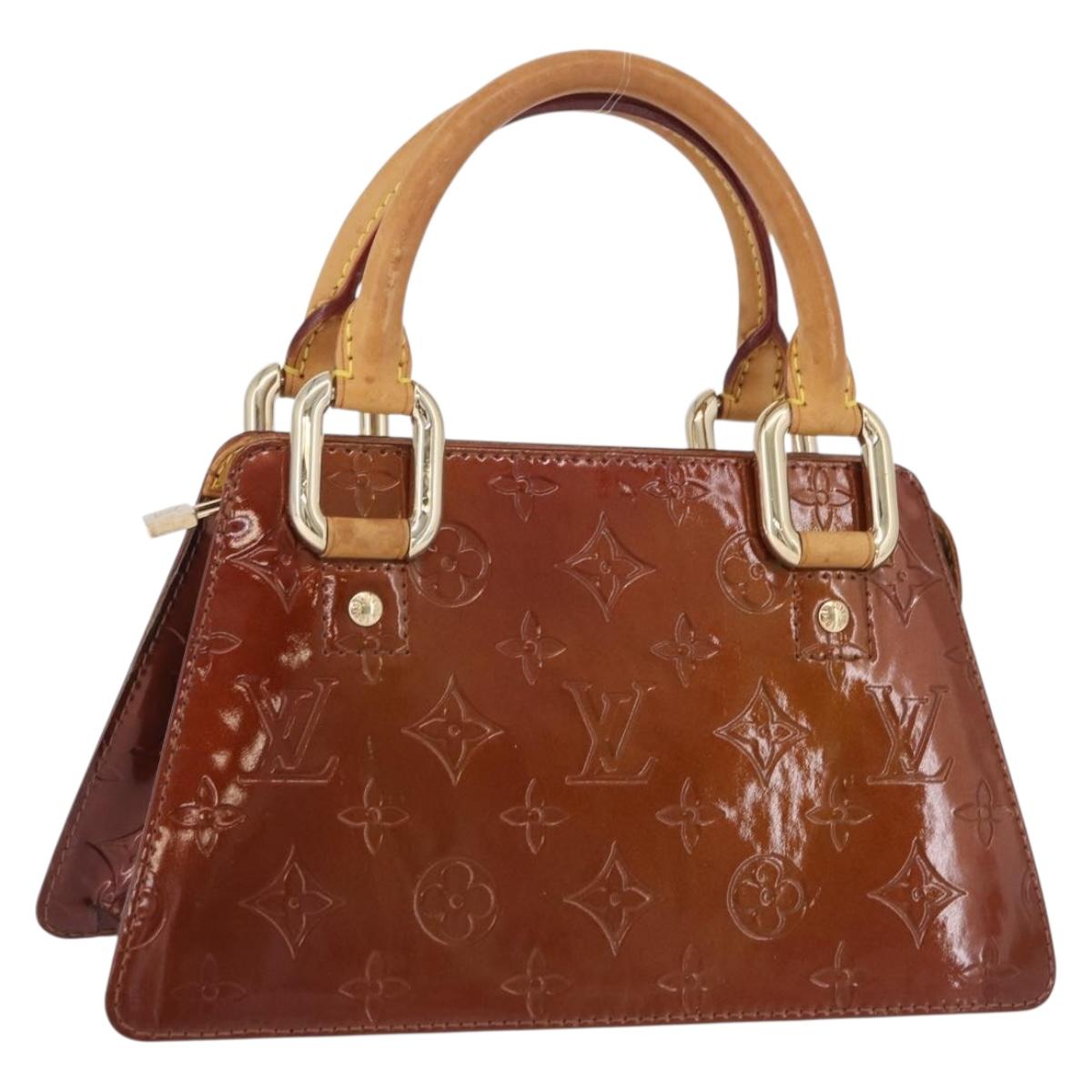 LOUIS VUITTON Monogram Vernis Mini Forsythe Bag Bronze M91120 LV Auth bs36851