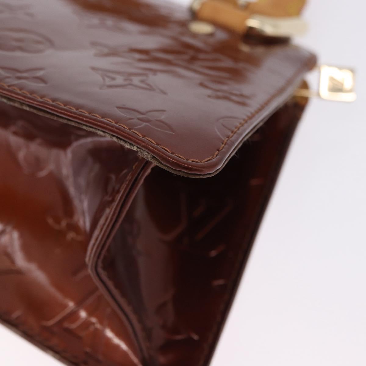 LOUIS VUITTON Monogram Vernis Mini Forsythe Bag Bronze M91120 LV Auth bs36851