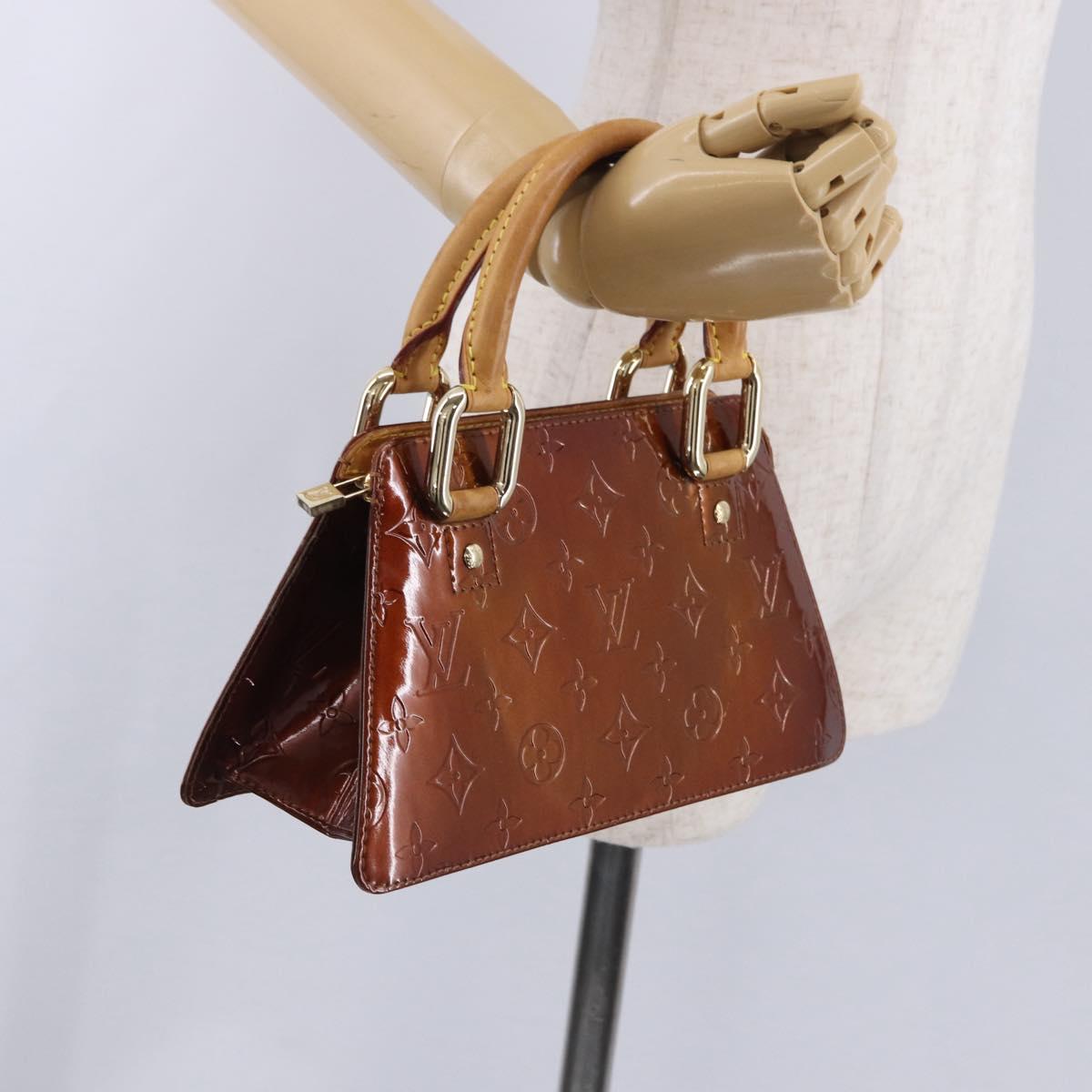 LOUIS VUITTON Monogram Vernis Mini Forsythe Bag Bronze M91120 LV Auth bs36851