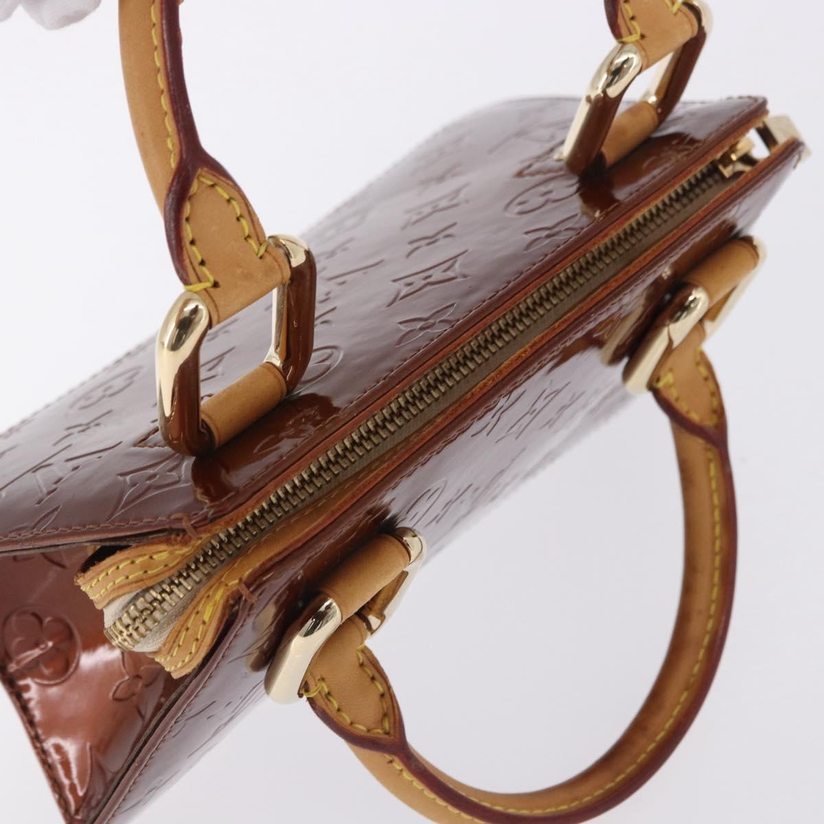 LOUIS VUITTON Monogram Vernis Mini Forsythe Bag Bronze M91120 LV Auth bs36851