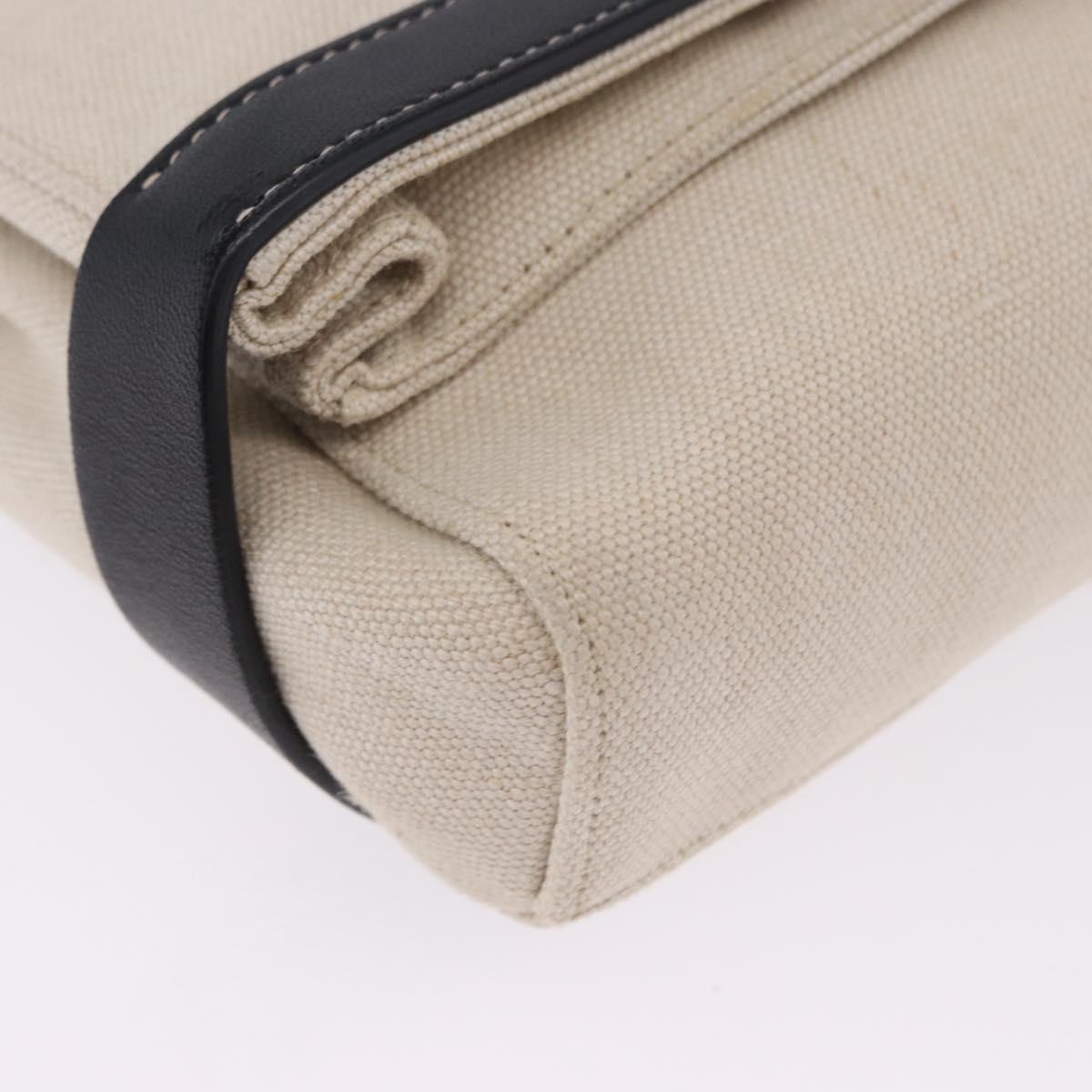 BOTTEGA VENETA Shoulder Bag Canvas Beige Gold Auth bs36856