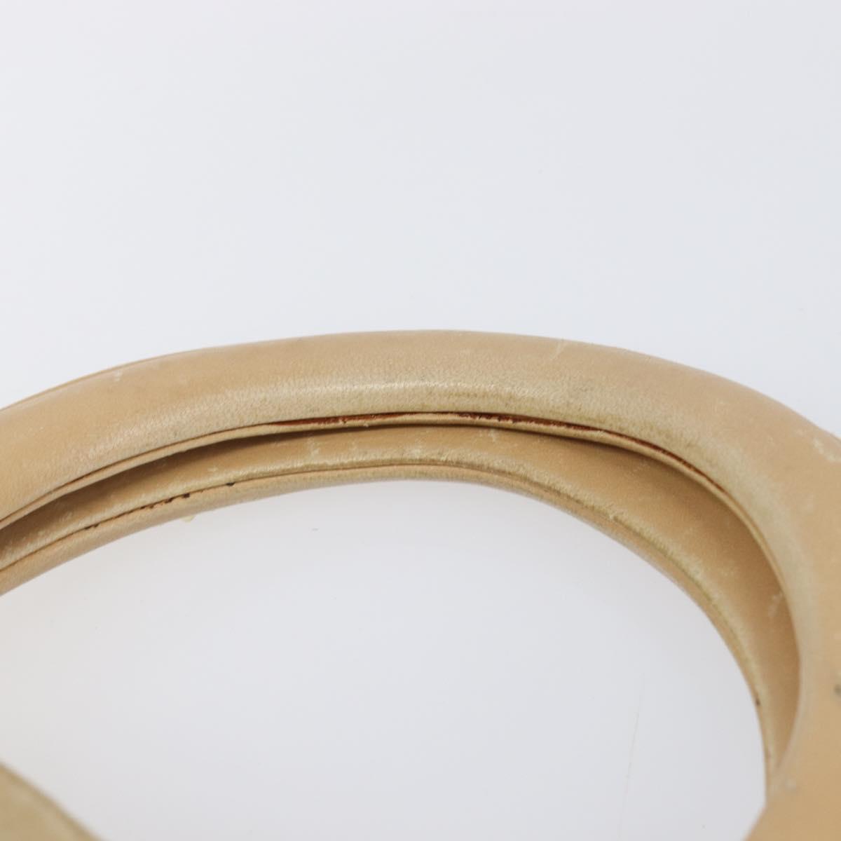 Christian Dior Canage Hand Bag Suede Beige Gold Auth bs36869