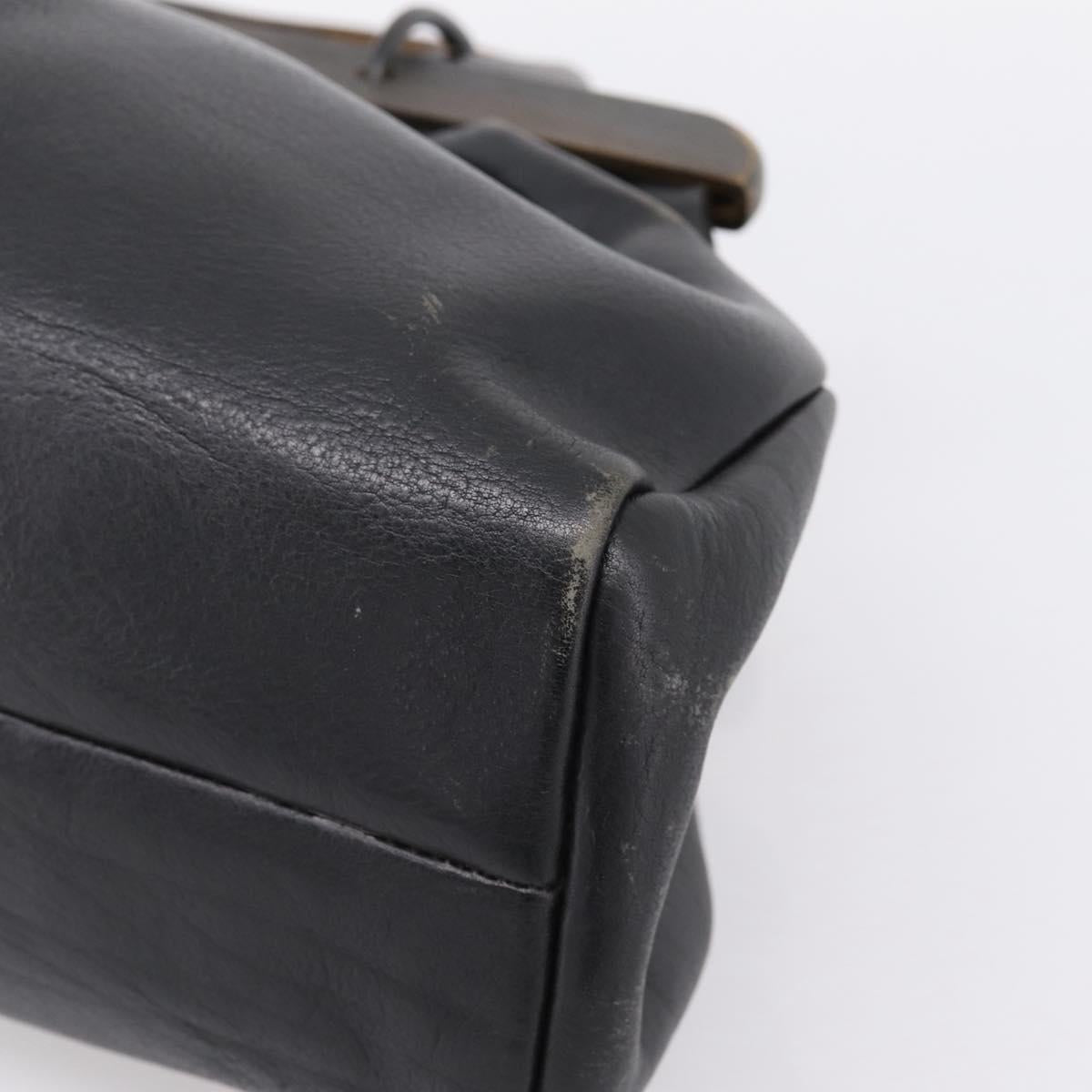 GUCCI Hand Bag Leather Black 105377 Auth bs36872