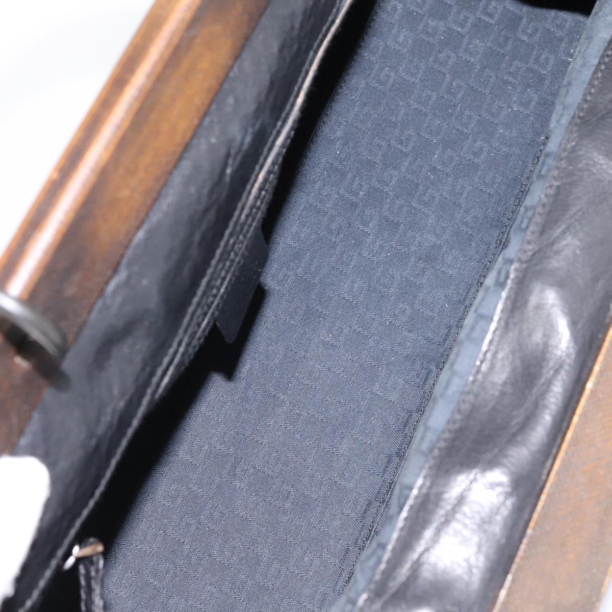 GUCCI Hand Bag Leather Black 105377 Auth bs36872