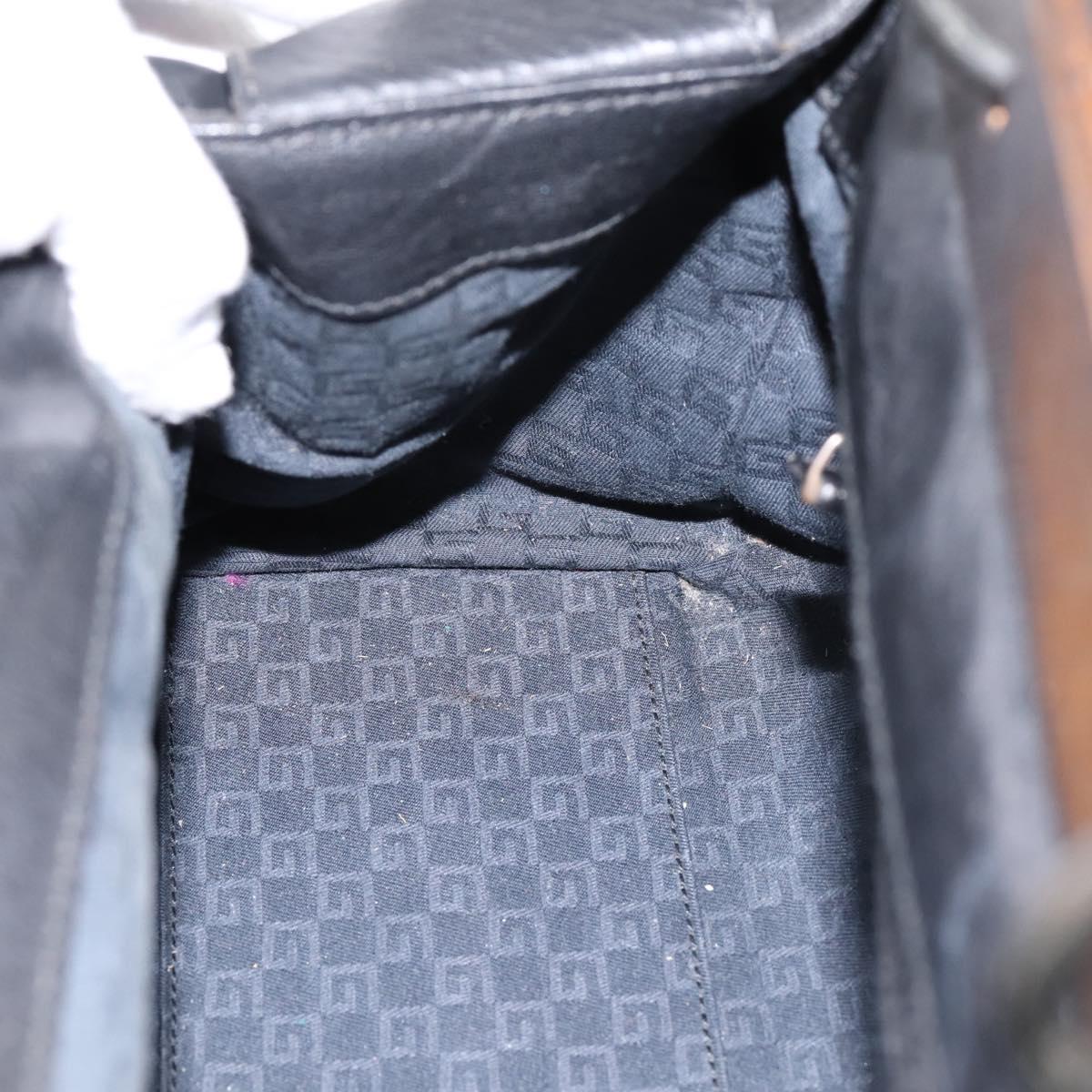 GUCCI Hand Bag Leather Black 105377 Auth bs36872