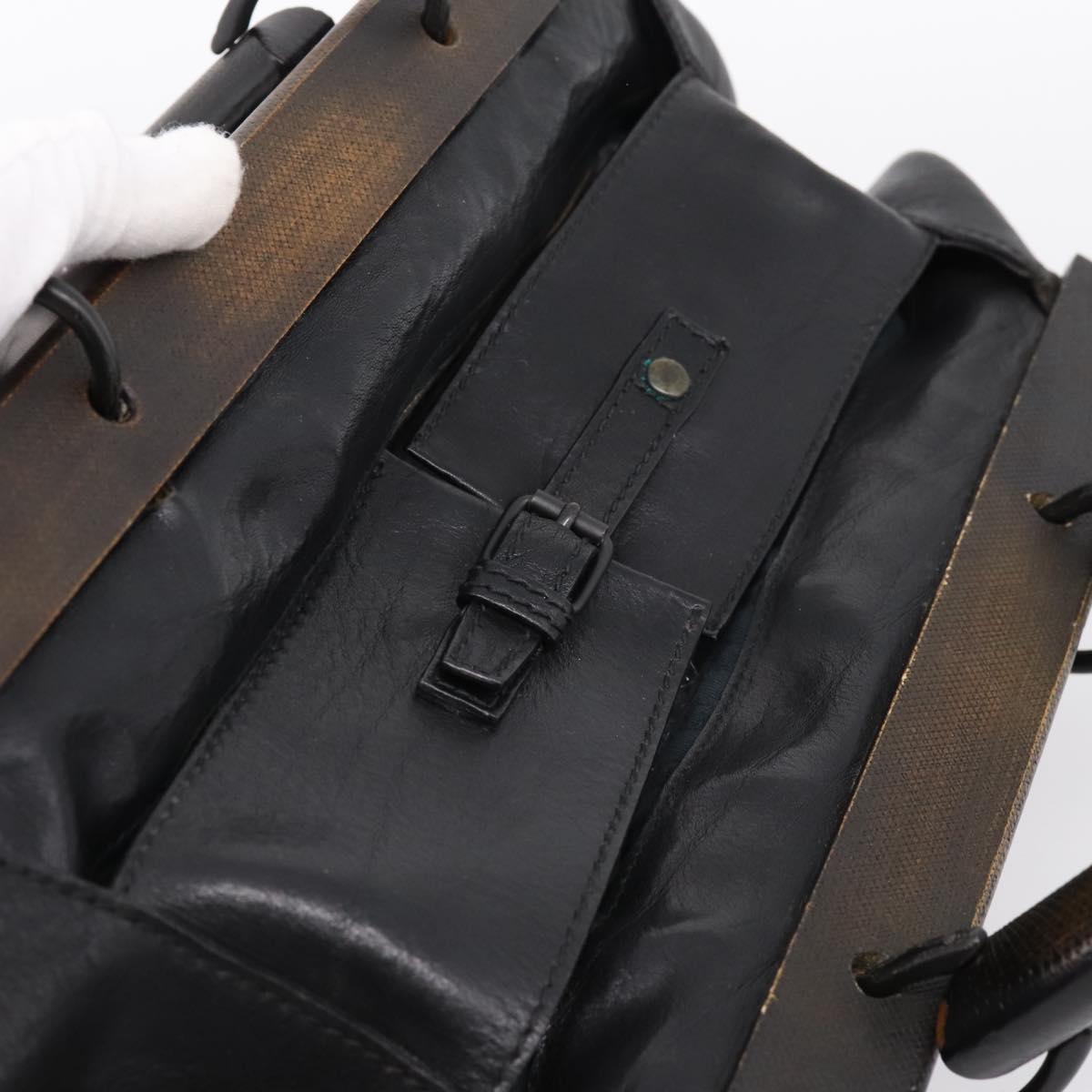 GUCCI Hand Bag Leather Black 105377 Auth bs36872