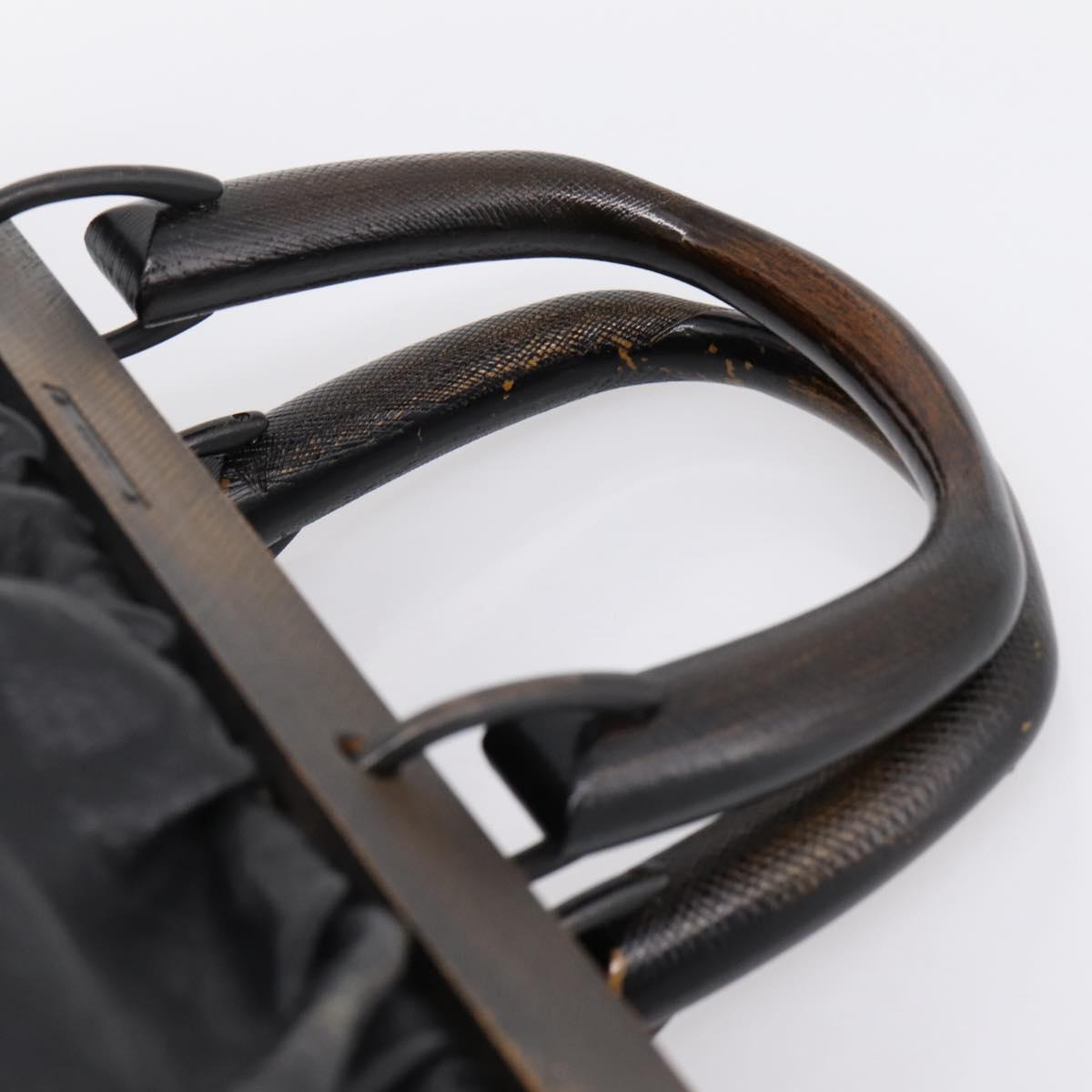 GUCCI Hand Bag Leather Black 105377 Auth bs36872