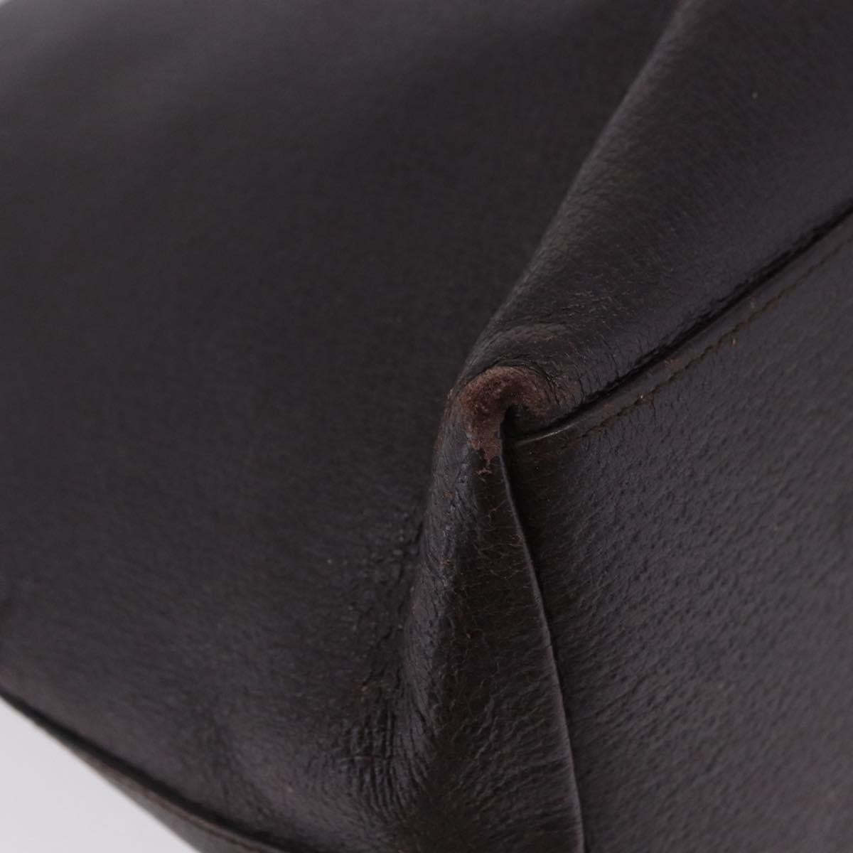 GUCCI Bamboo Shoulder Bag Leather Black Gold 001 2122 3006 Auth bs36873