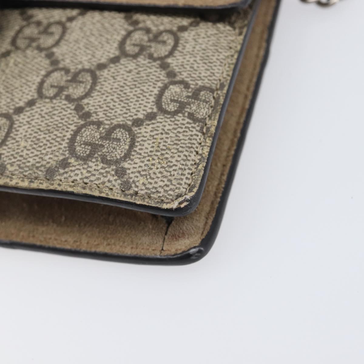 GUCCI GG Supreme Dionysus Chain Bag PVC Beige Silver 476432 Auth bs36876