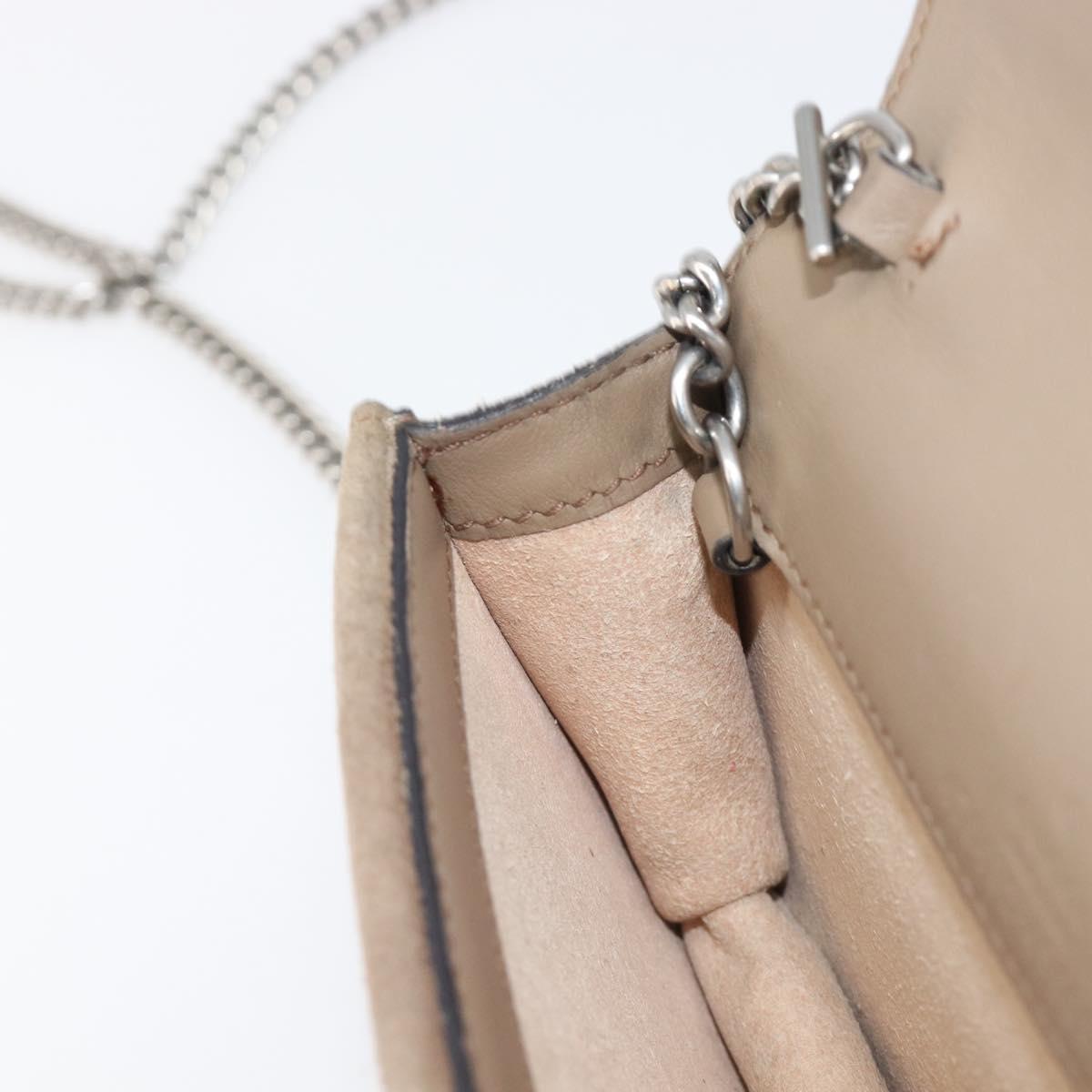 GUCCI GG Supreme Dionysus Chain Bag PVC Beige Silver 476432 Auth bs36876