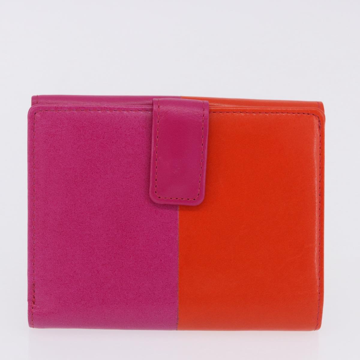 SAINT LAURENT Wallet Leather 2 Set Blue Red Auth bs36878