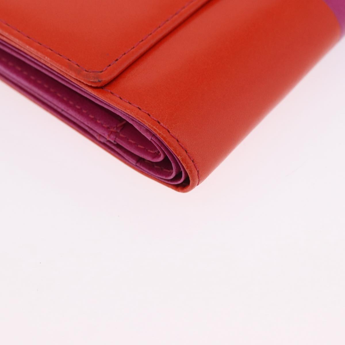 SAINT LAURENT Wallet Leather 2 Set Blue Red Auth bs36878