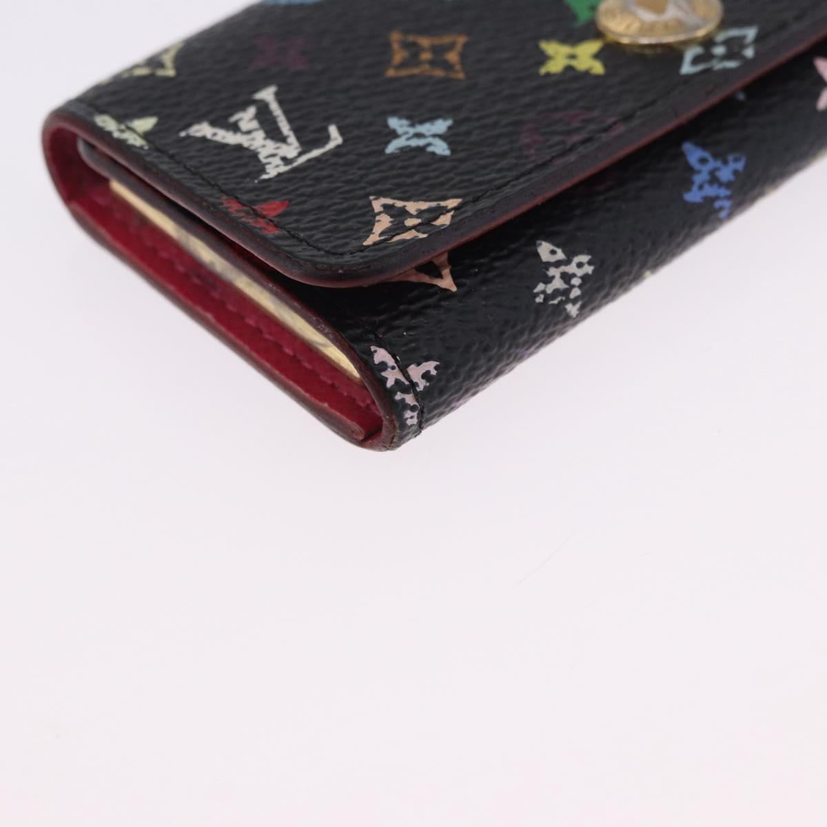 LOUIS VUITTON Monogram Multicolor Multicles 4 Key Case 2 Set Black Auth bs36881