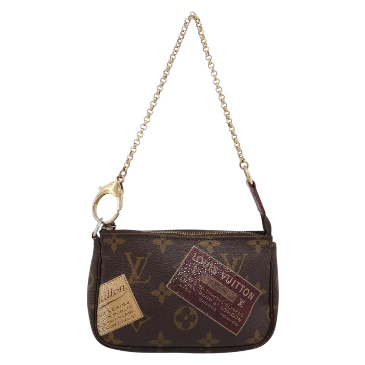 LOUIS VUITTON Label Collection Mini Pochette Accessoires M63798 LV Auth bs36887