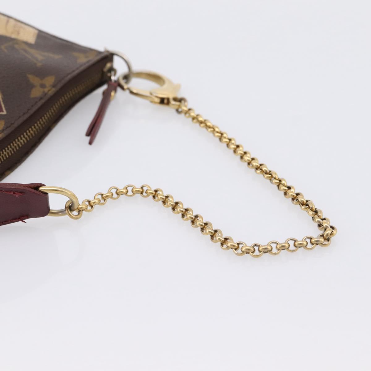 LOUIS VUITTON Label Collection Mini Pochette Accessoires M63798 LV Auth bs36887