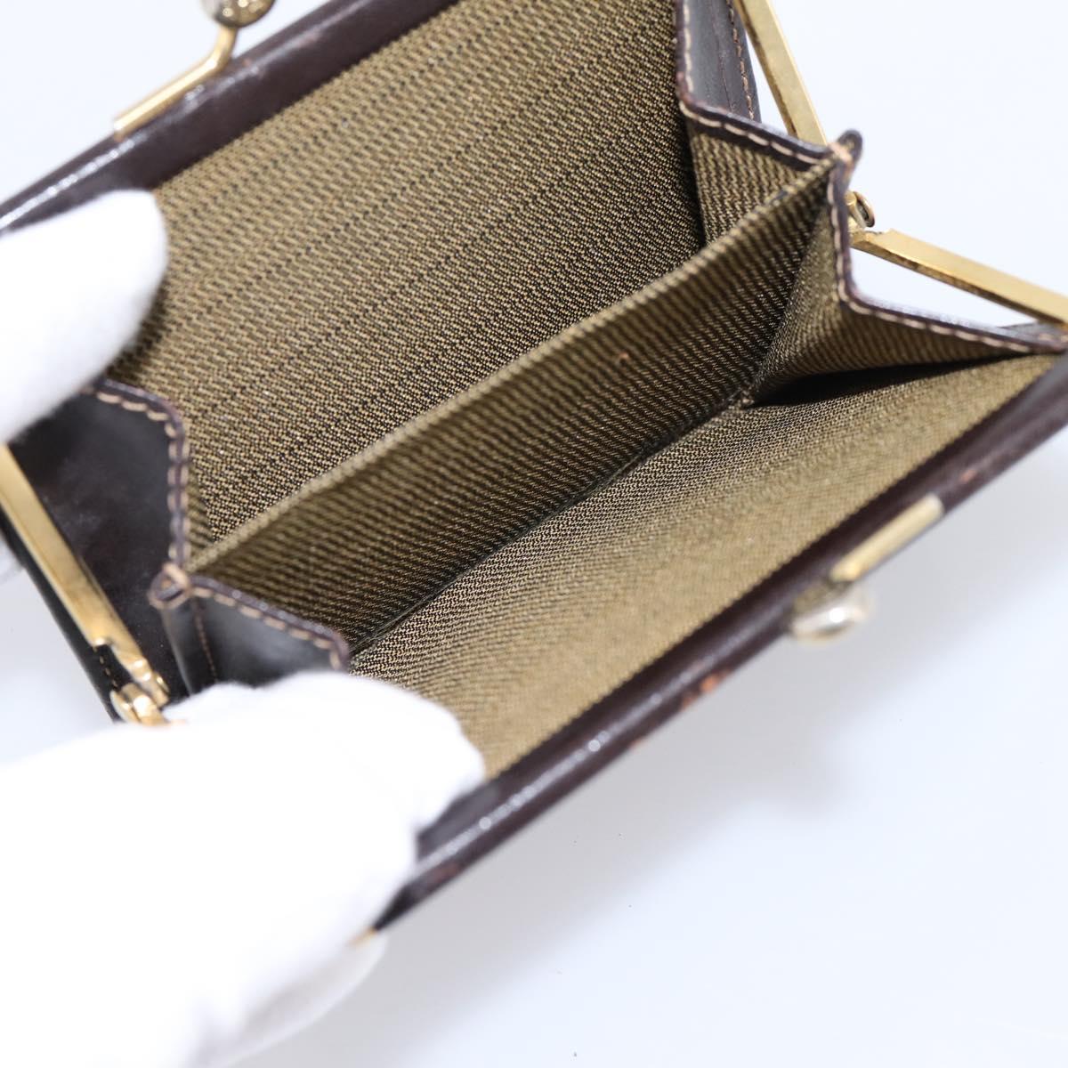 FENDI Zucca Canvas Coin Purse Brown Black Auth bs36888