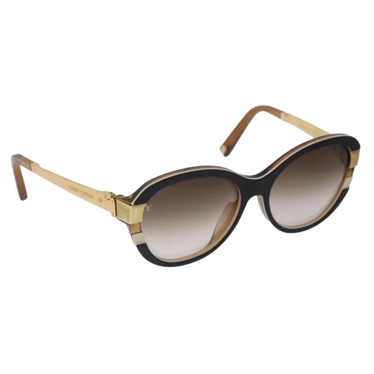 LOUIS VUITTON Petit Spson Cateye Sunglasses plastic Gold Z0487E LV Auth bs36891