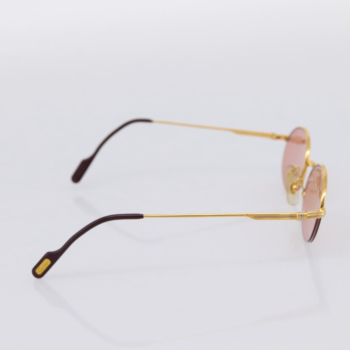 CARTIER Sunglasses Metal Gold Tone Auth bs36892A