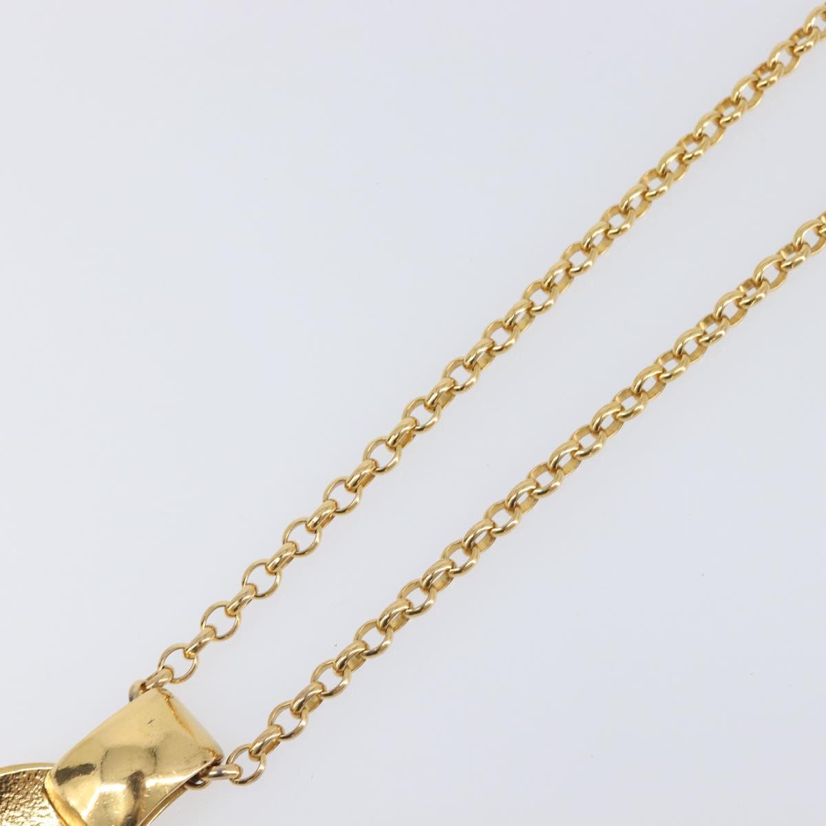 CHANEL Necklace Metal Gold Tone CC Auth bs36893M