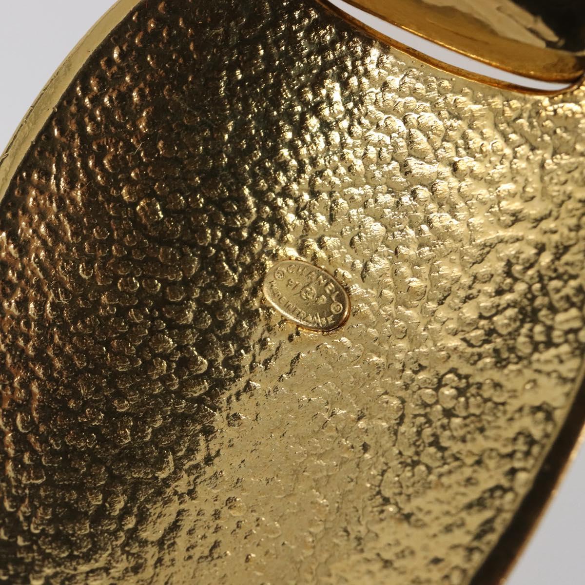 CHANEL Necklace Metal Gold Tone CC Auth bs36893M