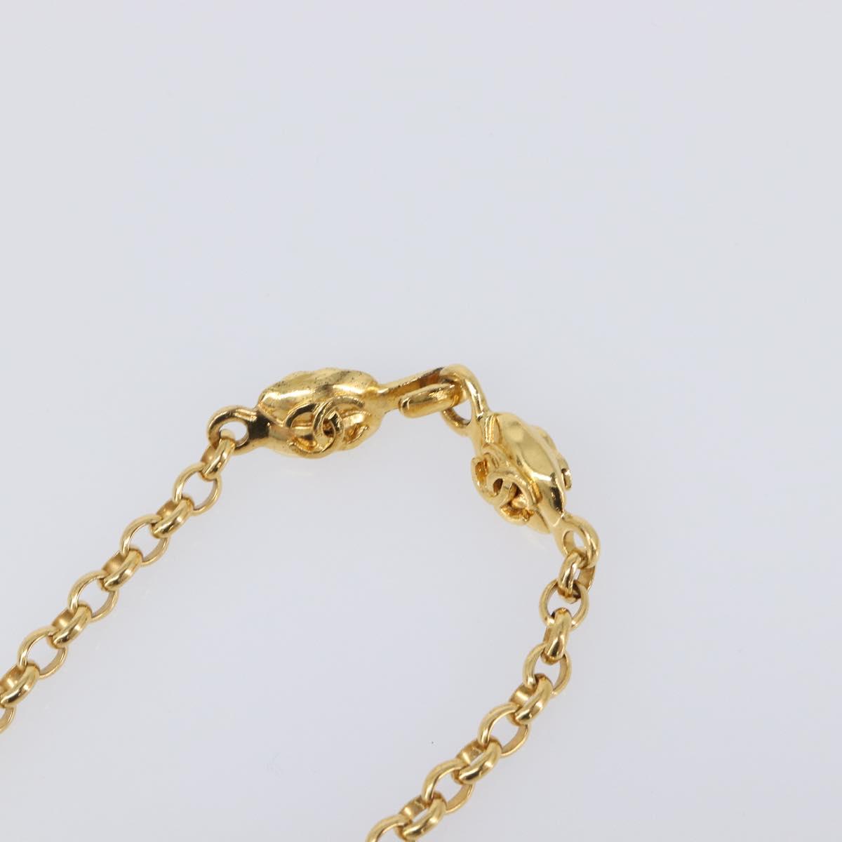 CHANEL Necklace Metal Gold Tone CC Auth bs36893M