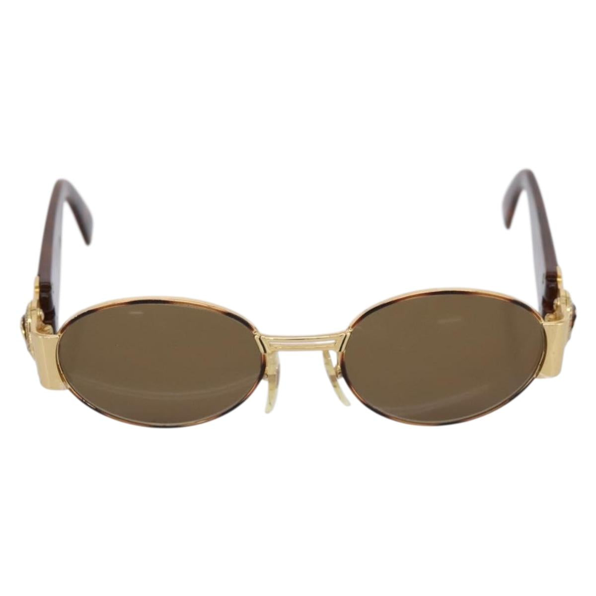 Gianni Versace Sunglasses Plastic Brown Gold Auth bs36896