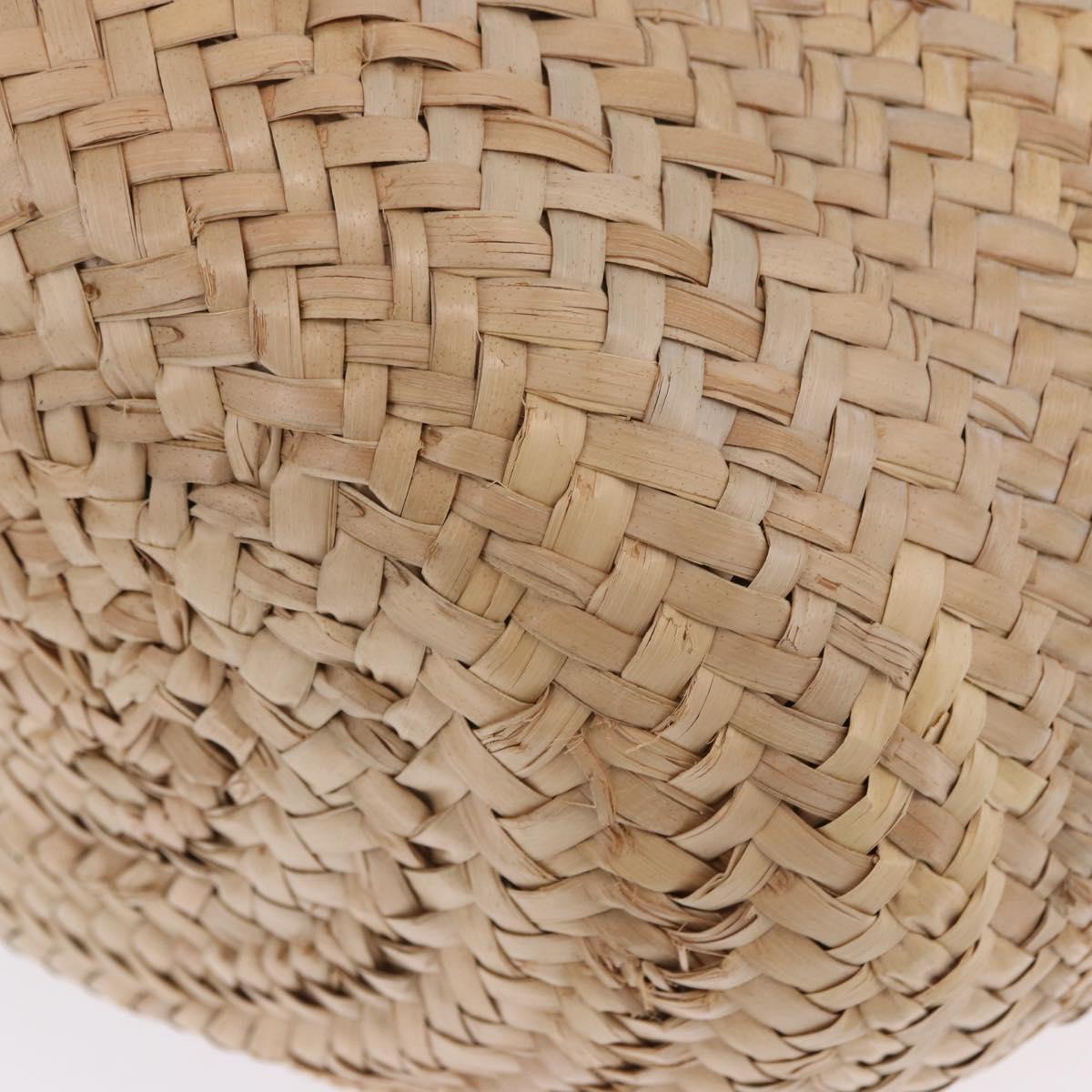 VALENTINO Hand Bag Raffia Beige Gold Auth bs36900V