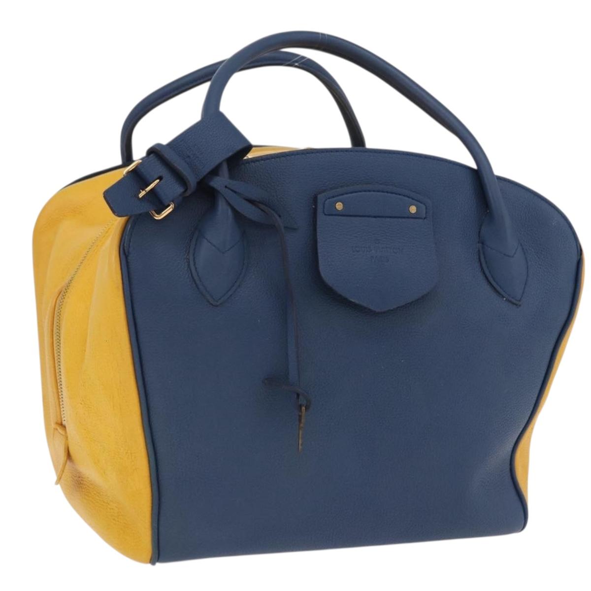 LOUIS VUITTON Miralis Haute Maroquinerie Hand Bag Leather Blue LV Auth bs36904