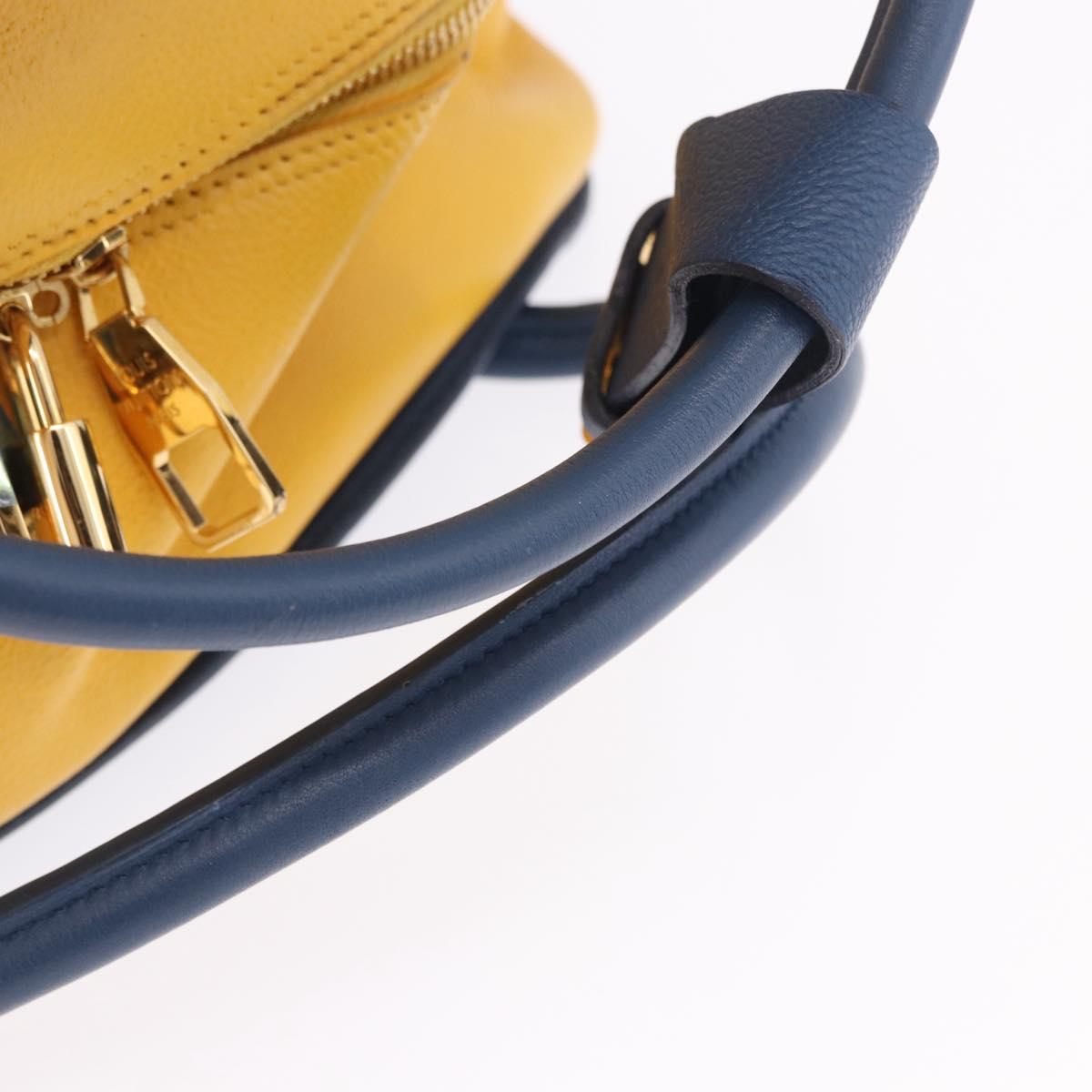 LOUIS VUITTON Miralis Haute Maroquinerie Hand Bag Leather Blue LV Auth bs36904