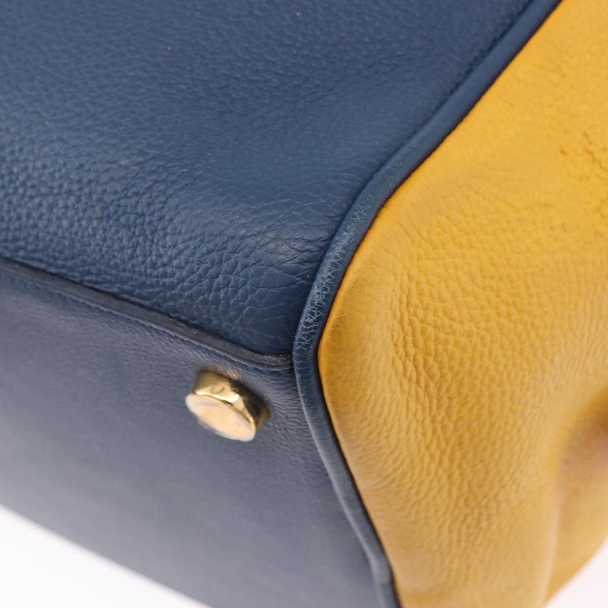 LOUIS VUITTON Miralis Haute Maroquinerie Hand Bag Leather Blue LV Auth bs36904