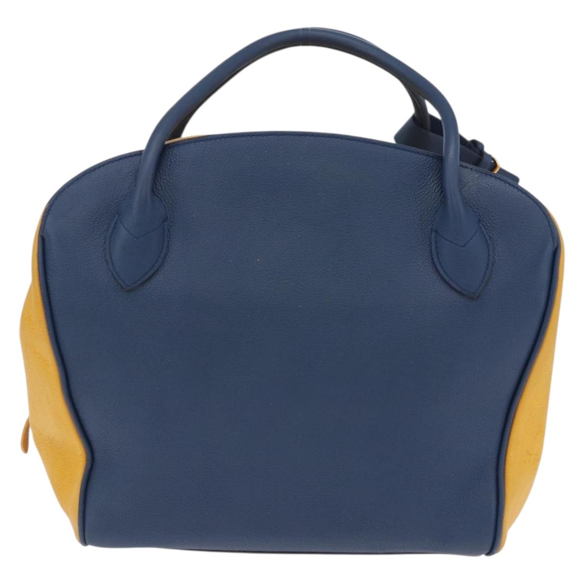 LOUIS VUITTON Miralis Haute Maroquinerie Hand Bag Leather Blue LV Auth bs36904