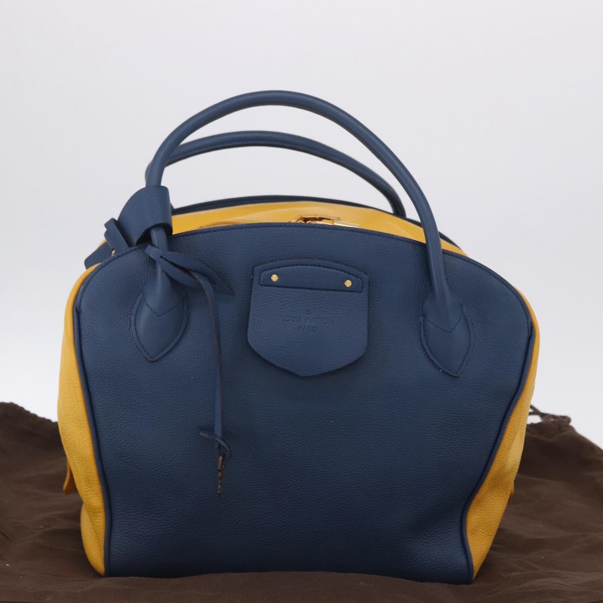 LOUIS VUITTON Miralis Haute Maroquinerie Hand Bag Leather Blue LV Auth bs36904
