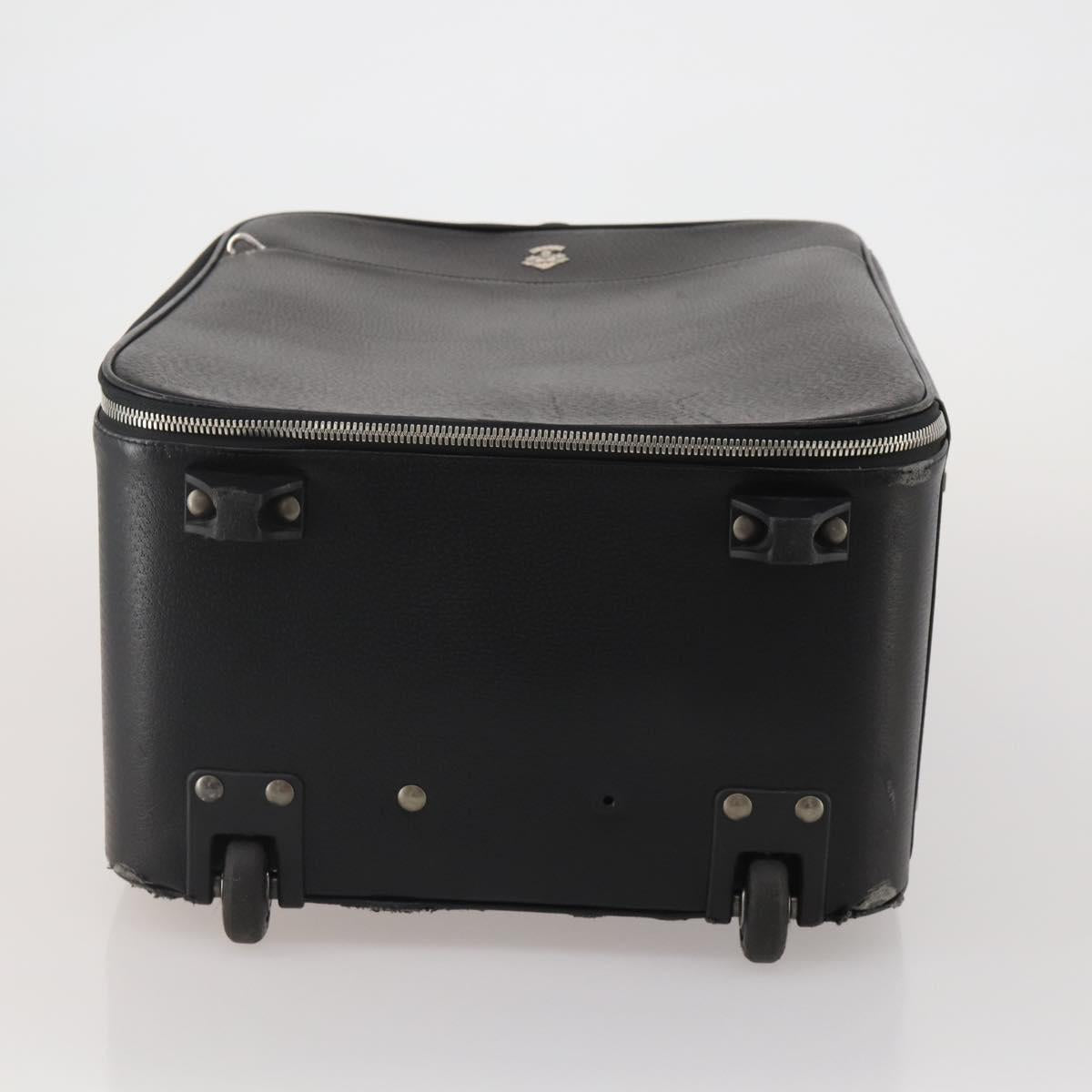BALLY Carry Case Leather Black Silver Auth bs36906