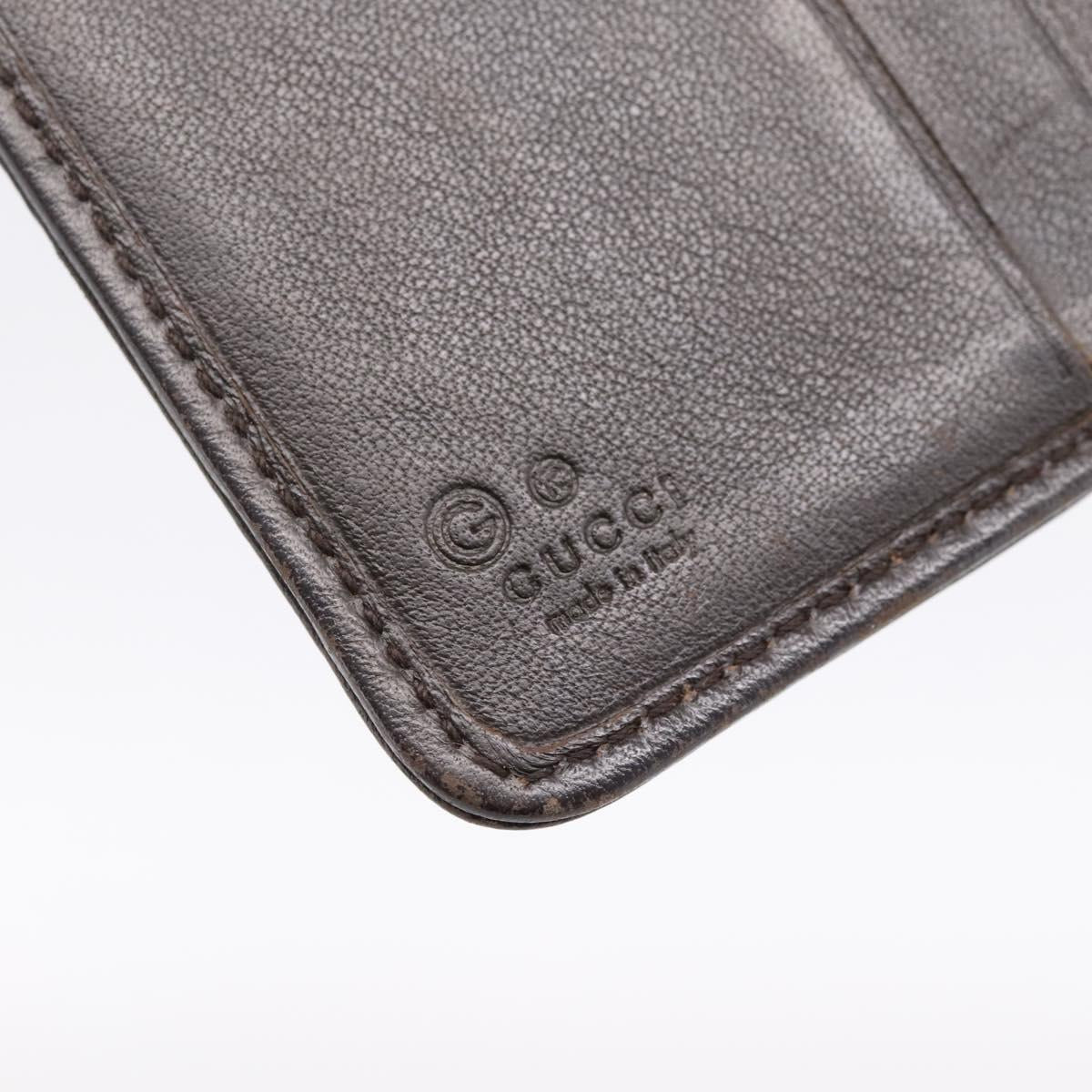 GUCCI GG Canvas Guccissima Wallet Leather Brown Gold 346056 4276 Auth bs36913
