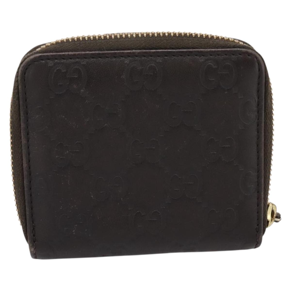 GUCCI GG Canvas Guccissima Wallet Leather Brown Gold 346056 4276 Auth bs36913