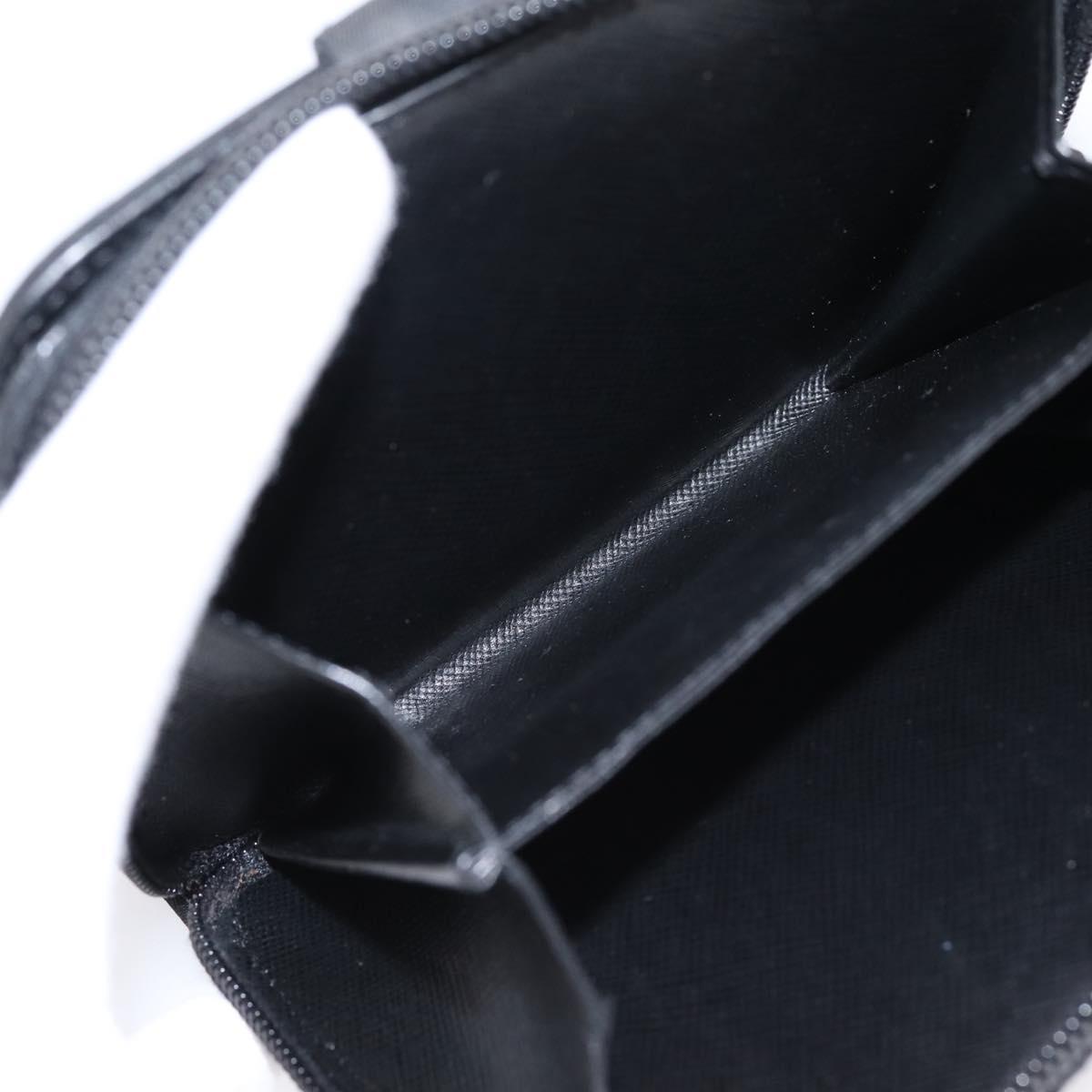 PRADA Bifold Wallet Nylon Black Silver Auth bs36914